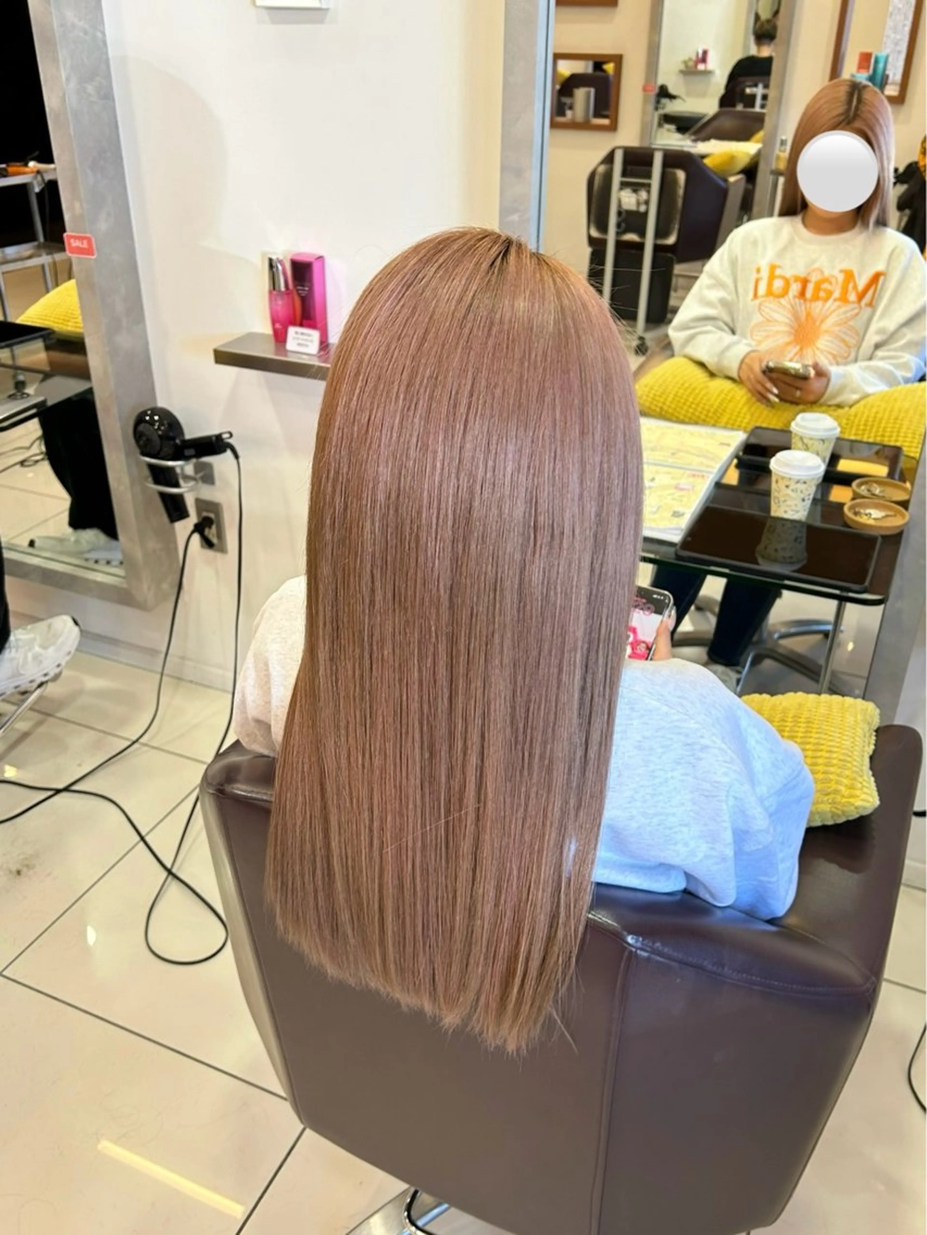 ロング カラー ベージュカラー ピンクカラー ピンクベージュ トリートメント ヘアカラー トップスタイリスト 林すずかのヘアスタイル