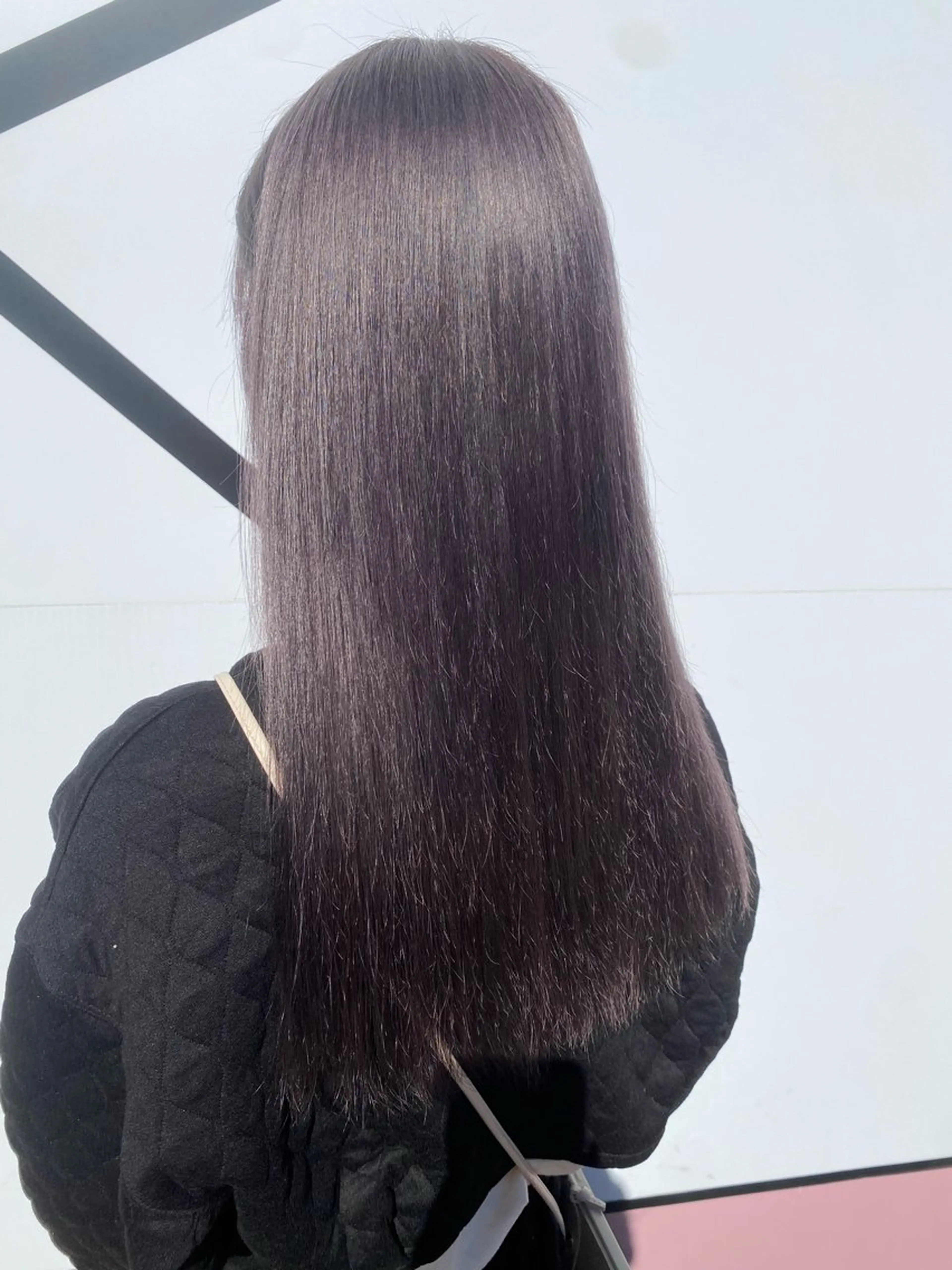 ロング カラー 黒髪 バイオレットカラー エクステ 💘韓国カラー💘 クルミのヘアスタイル