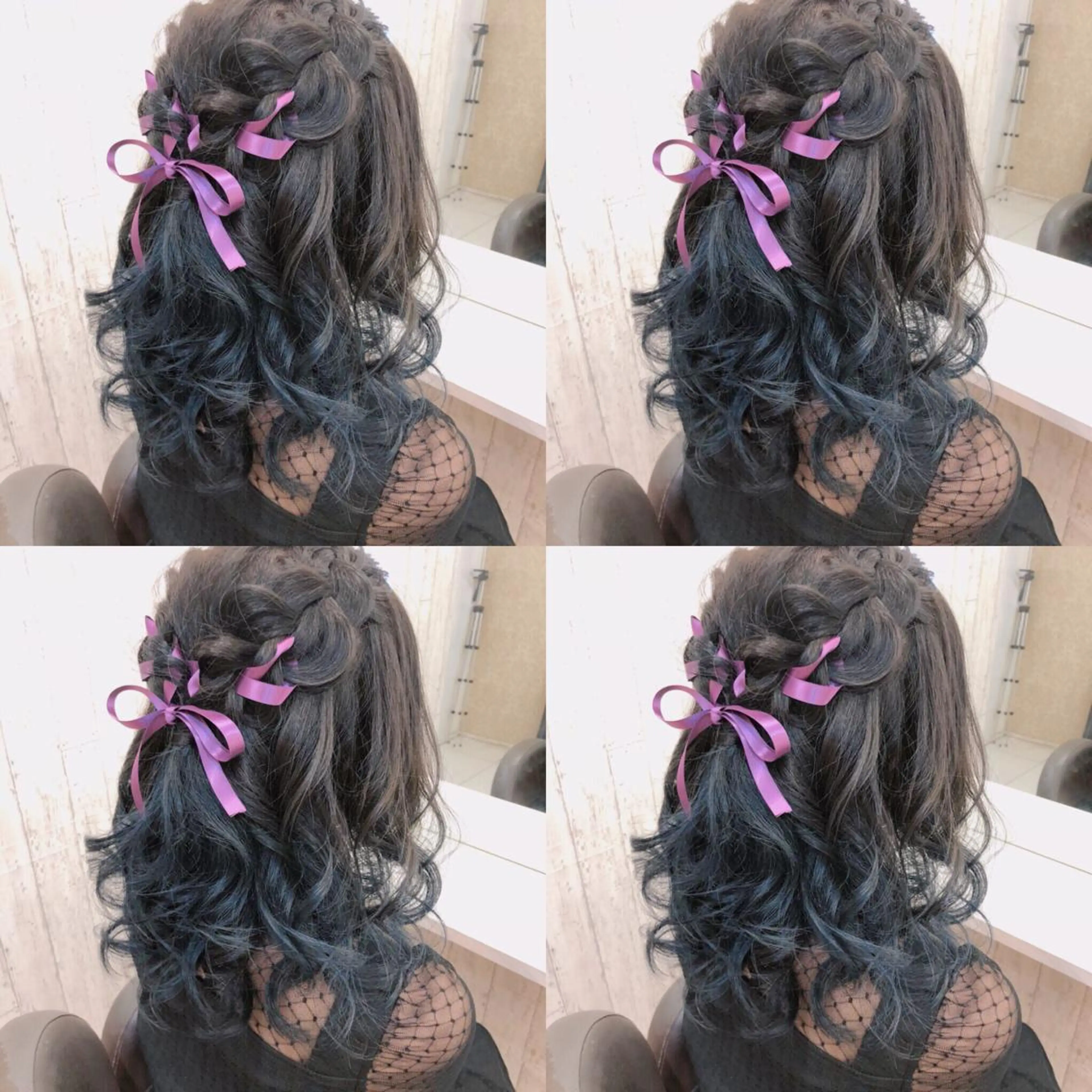 ミディアム ヘアアレンジ ハーフアップ ヘアセット 🌷MAYU 🌷のヘアスタイル