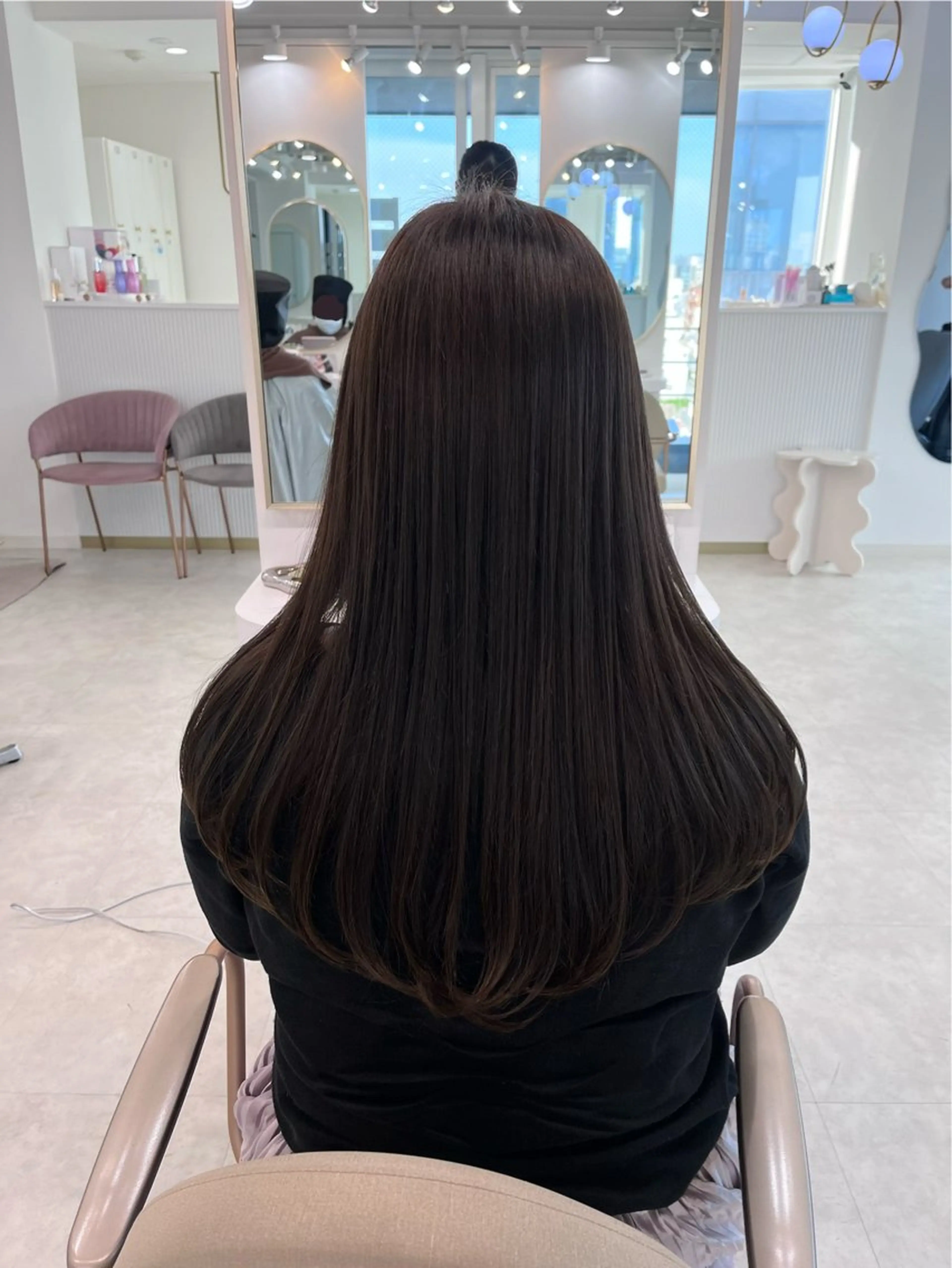 ロング カラー グレージュ オリーブグレージュ オリーブグレー lemiie suzunaのヘアスタイル