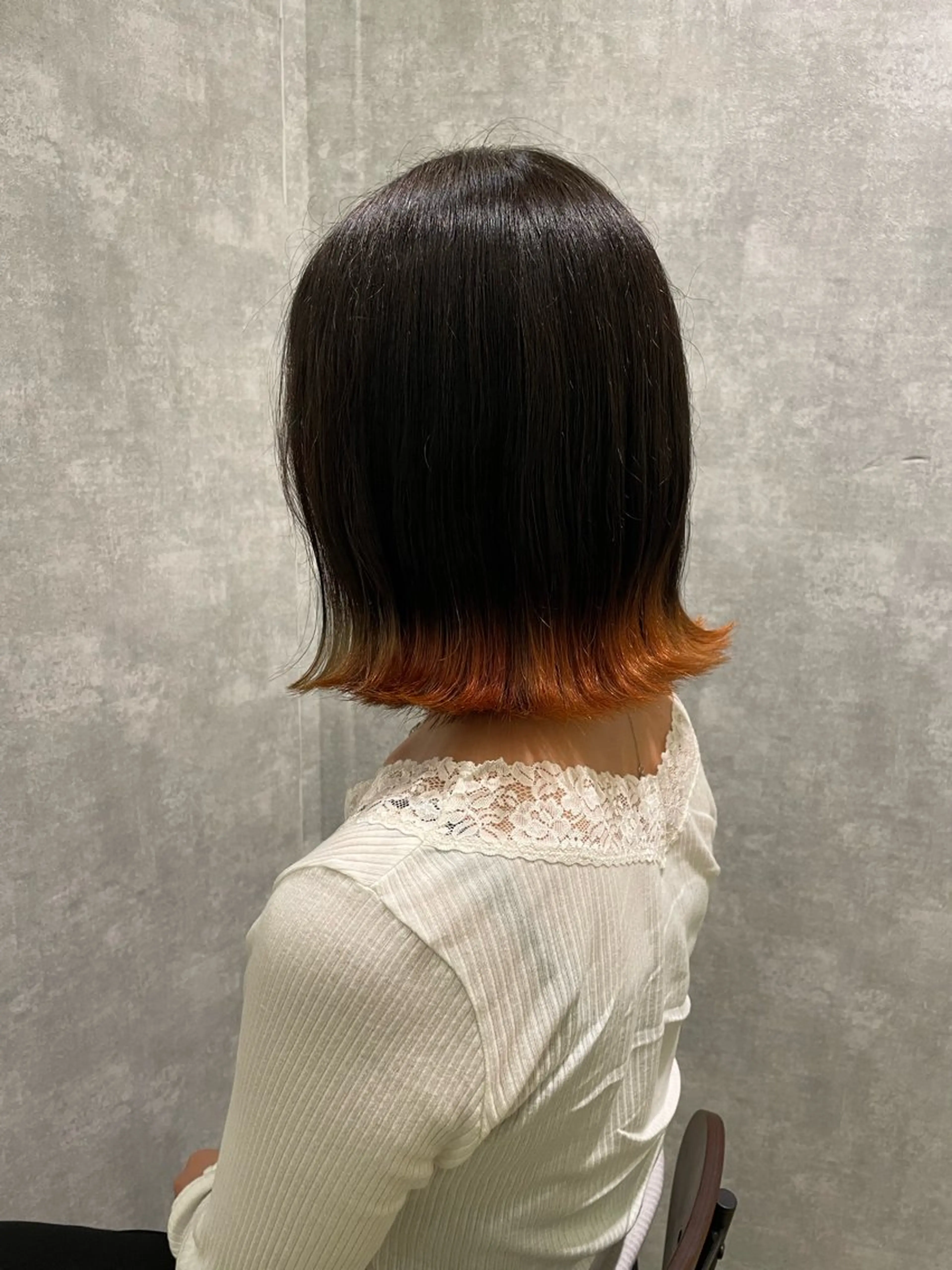 ミディアム カット ヘアカラー トリートメント 【完全個室】髪質改善 暖色カラー/山崎唯奈のヘアスタイル