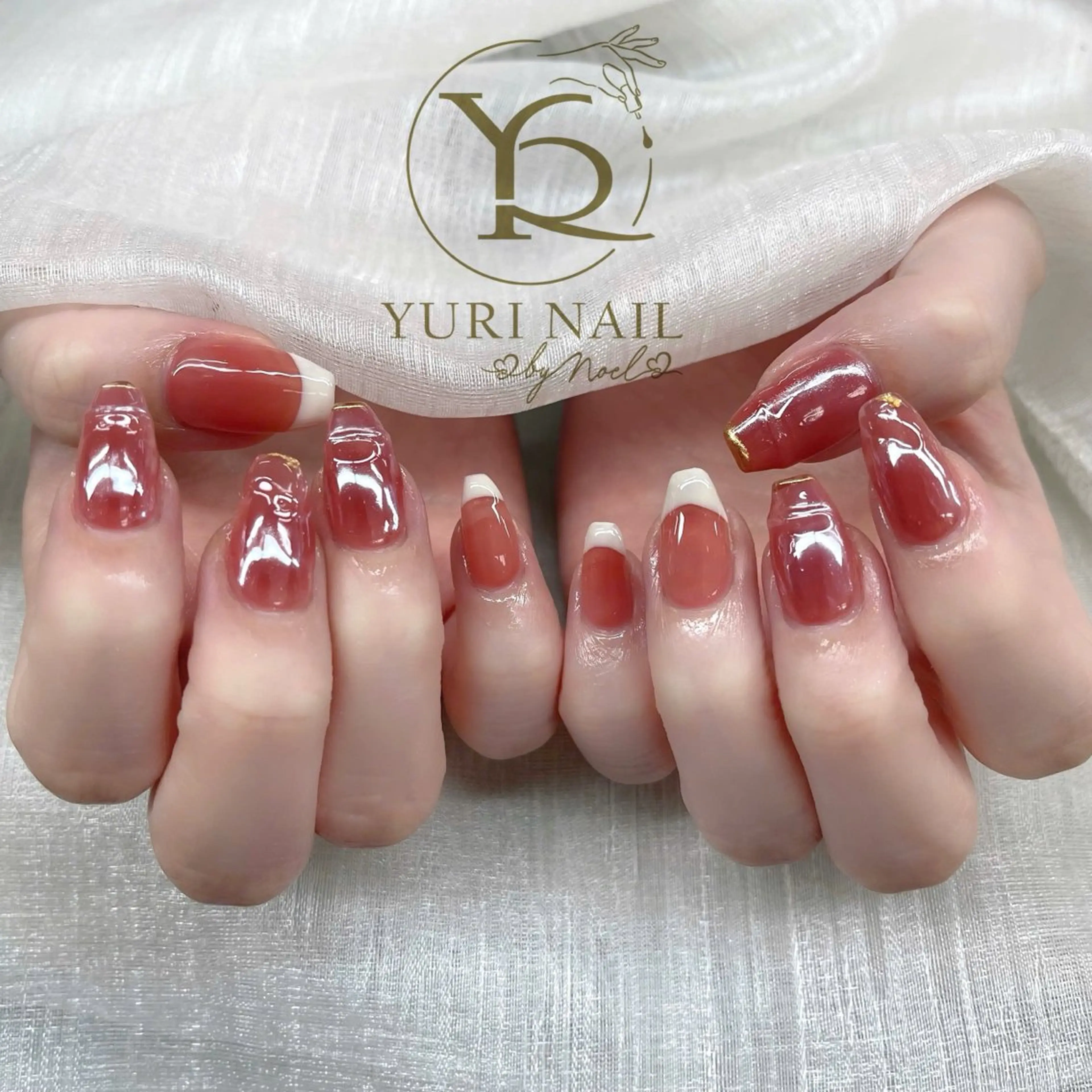 ネイル チークネイル フットネイル フレンチネイル グラデーション キラキラネイル ハンドネイル フットネイル ハンドケア YURI Nail NARITAのネイルデザイン