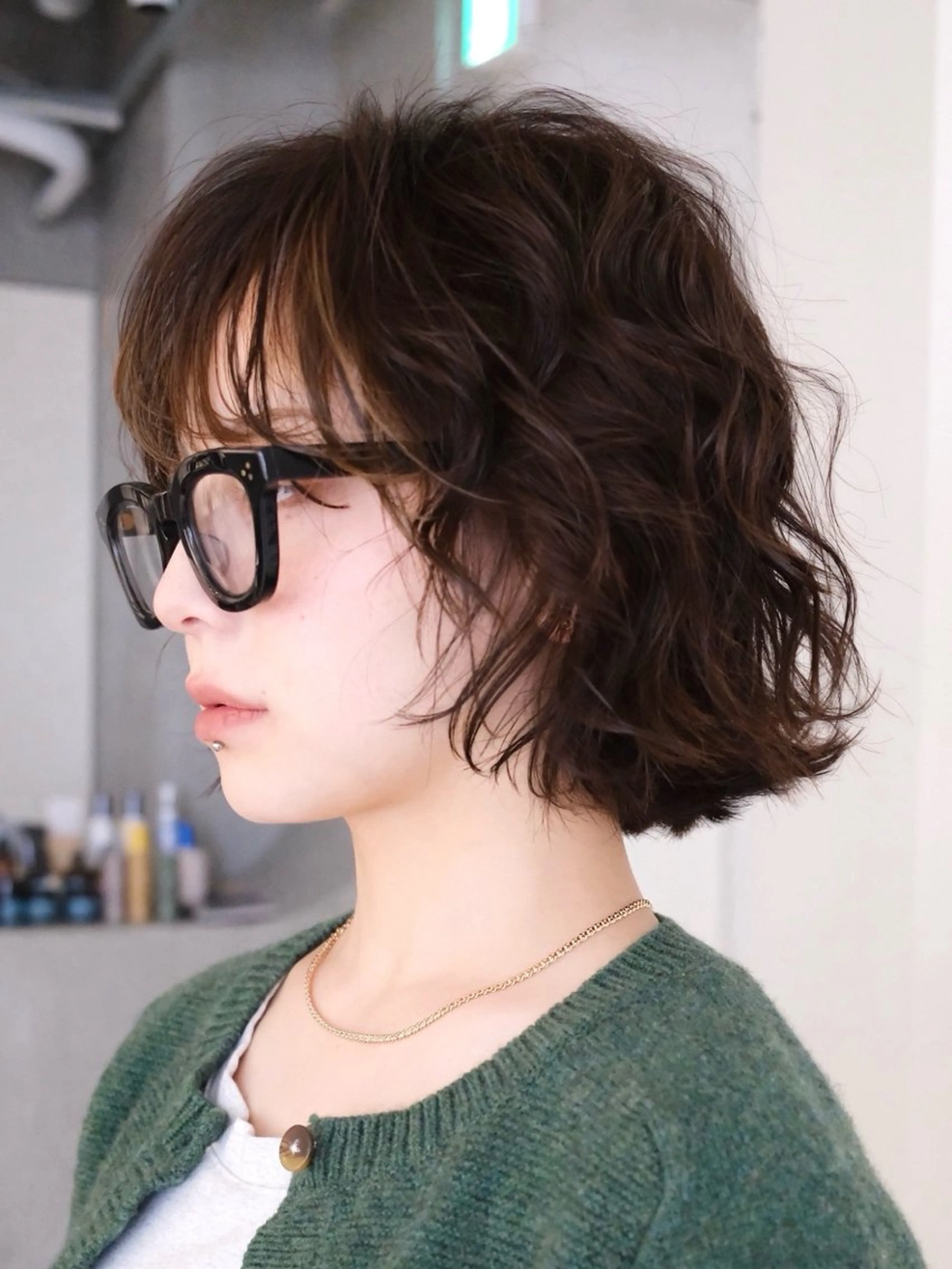 ミディアム レディース／メンズ パーマ特化／内山遥斗のヘアスタイル