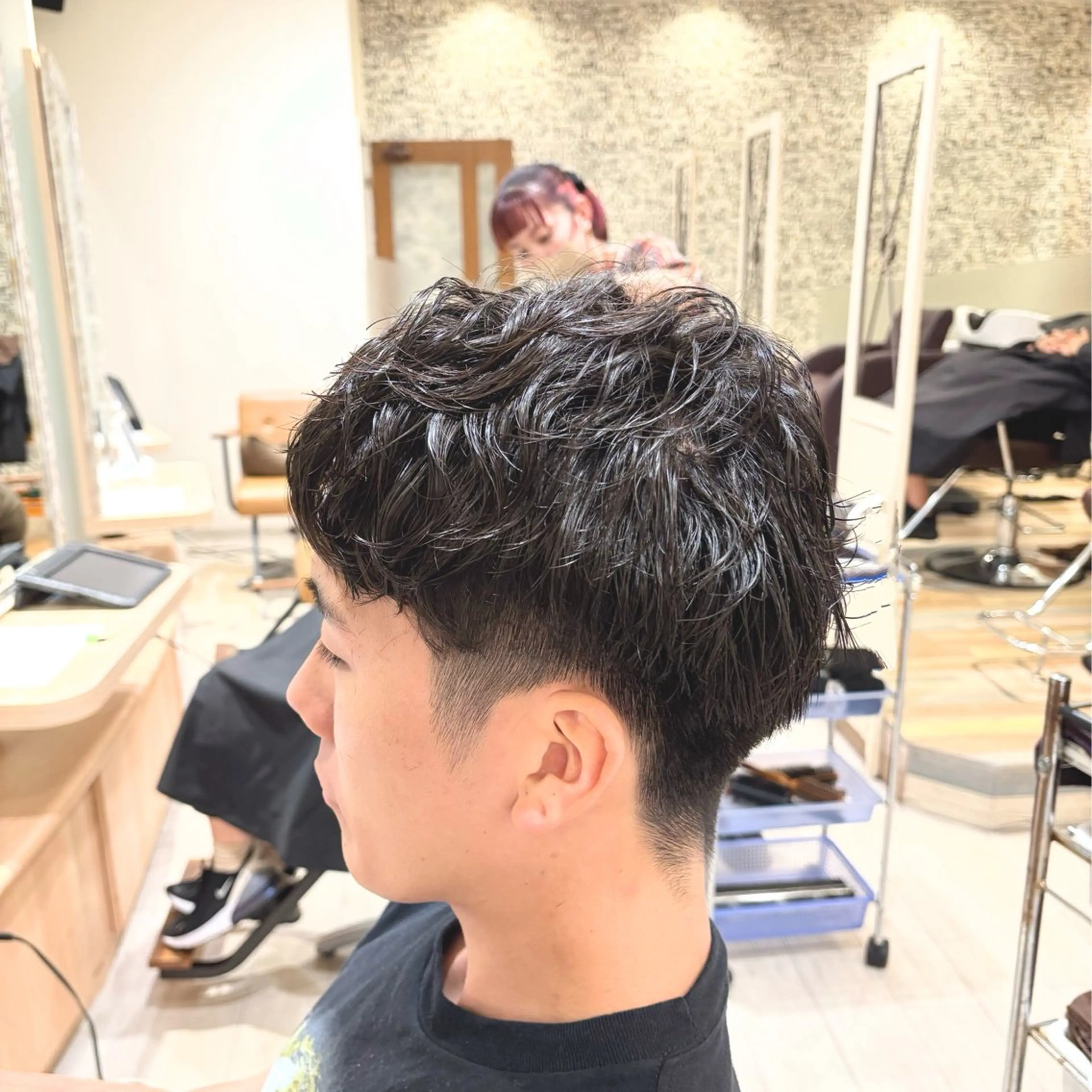メンズ カット パーマ U24✨️0円モデル 🎀藤村音寧🎀のヘアスタイル