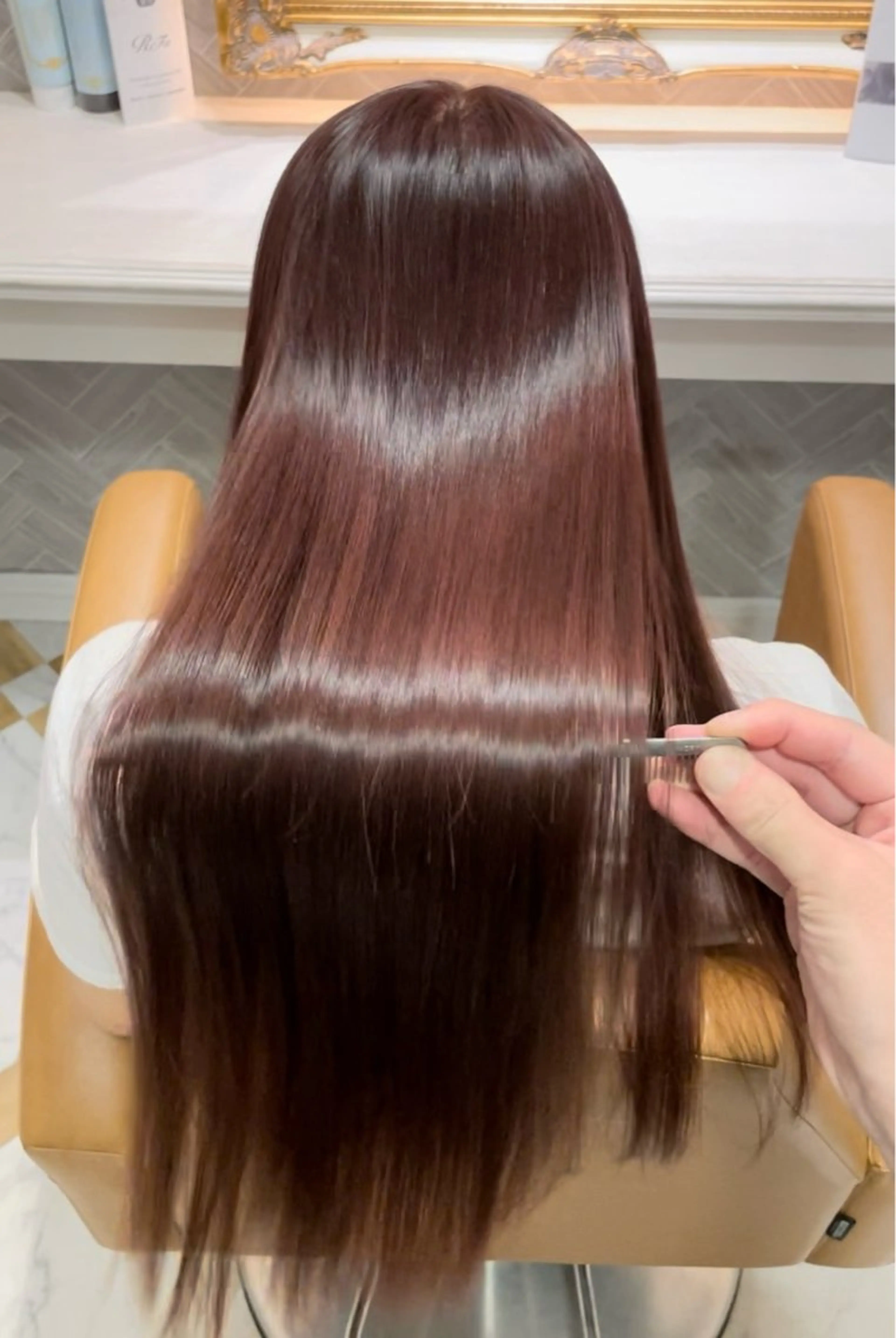 ロング 縮毛矯正 カット ヘアカラー 縮毛矯正 トリートメント 美髪縮毛矯正🤍 髪質改善/Shinaのヘアスタイル