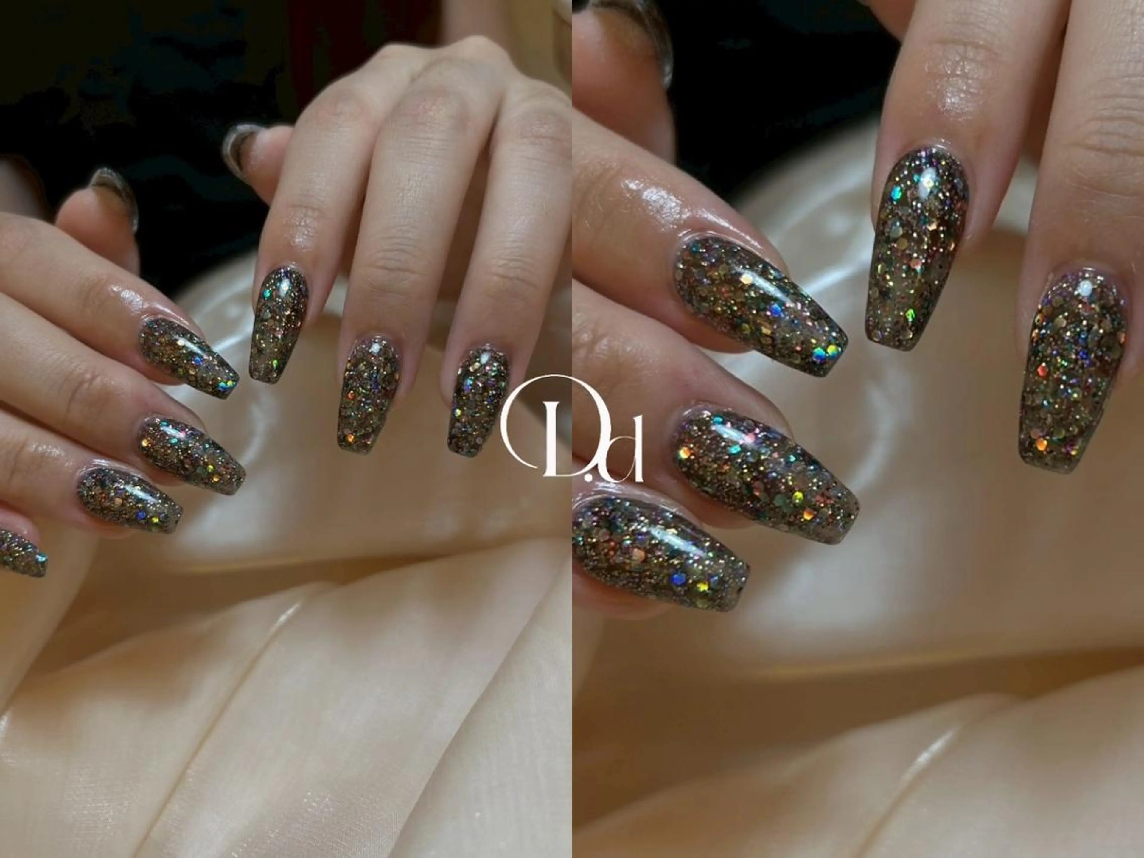 ネイル アートネイル 韓国ネイル ラメ(グリッター) ロングネイル マットネイル ハンドネイル 💕D.d nail Hideyo🌸のネイルデザイン