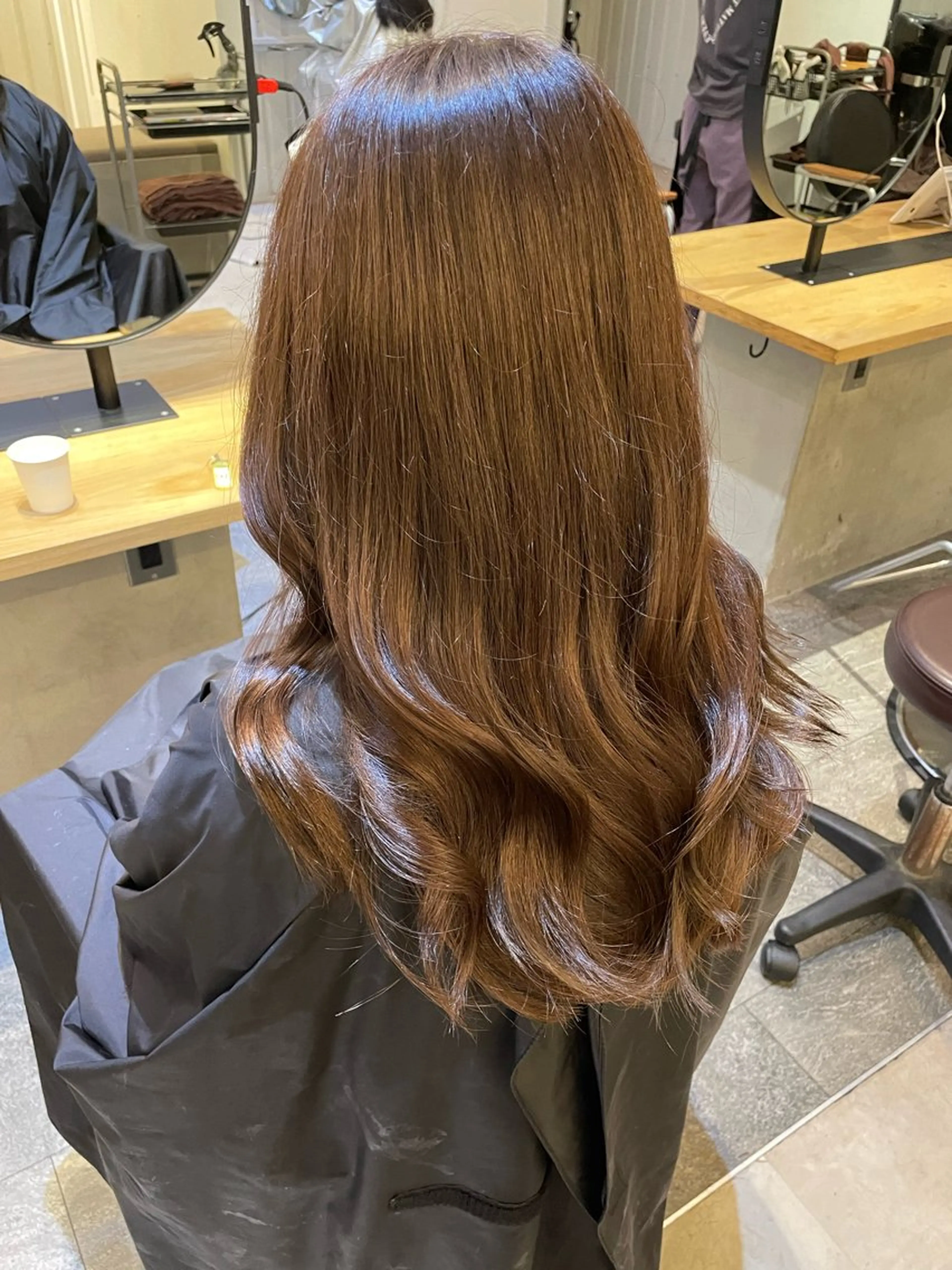 ロング カラー カット ヘアカラー 💘韓国レイヤー上 品カラーruru💘のヘアスタイル