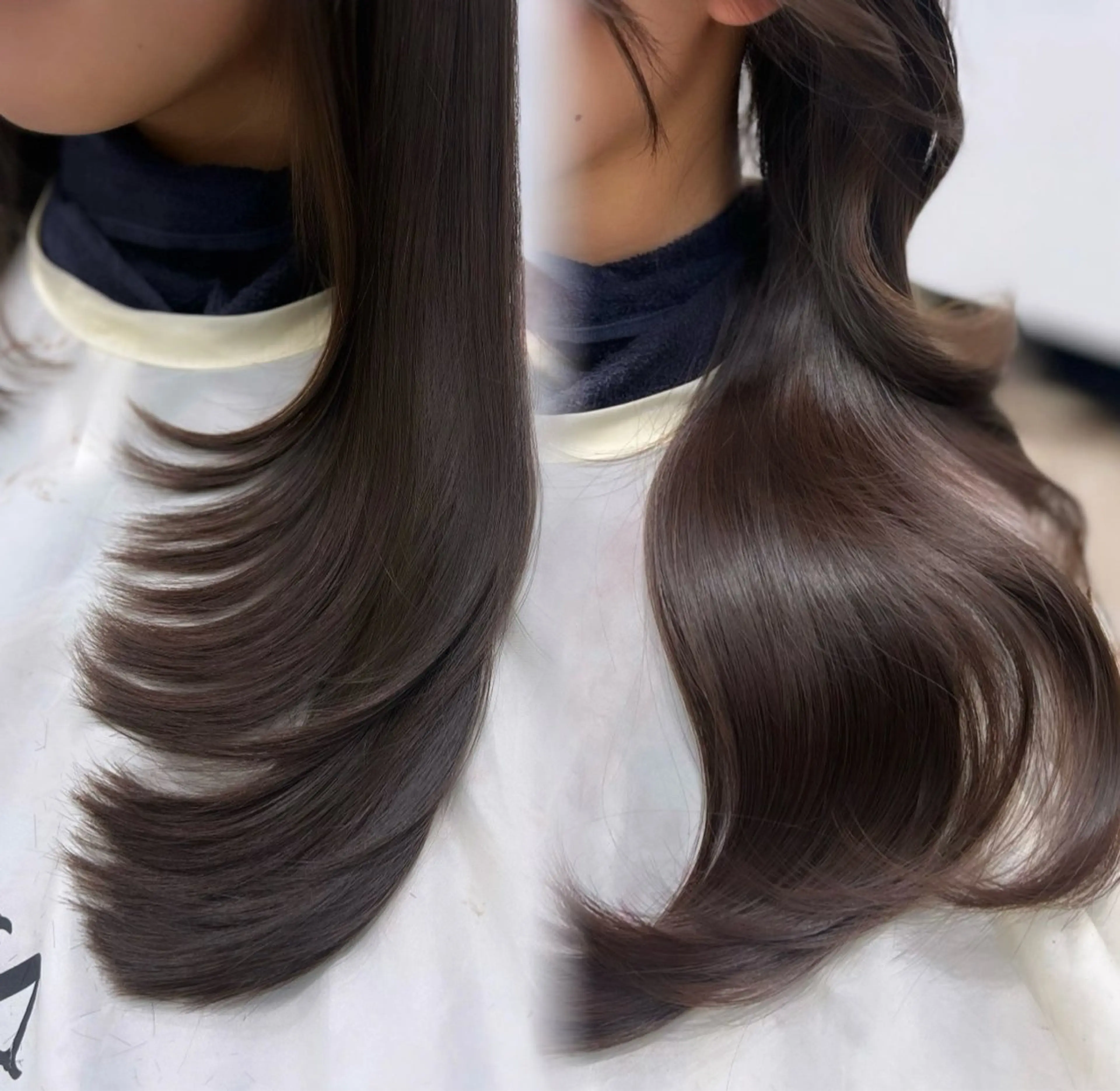 セミロング カット トリートメント 髪質改善/レイヤー/ 透明感カラー/桃谷翼のヘアスタイル