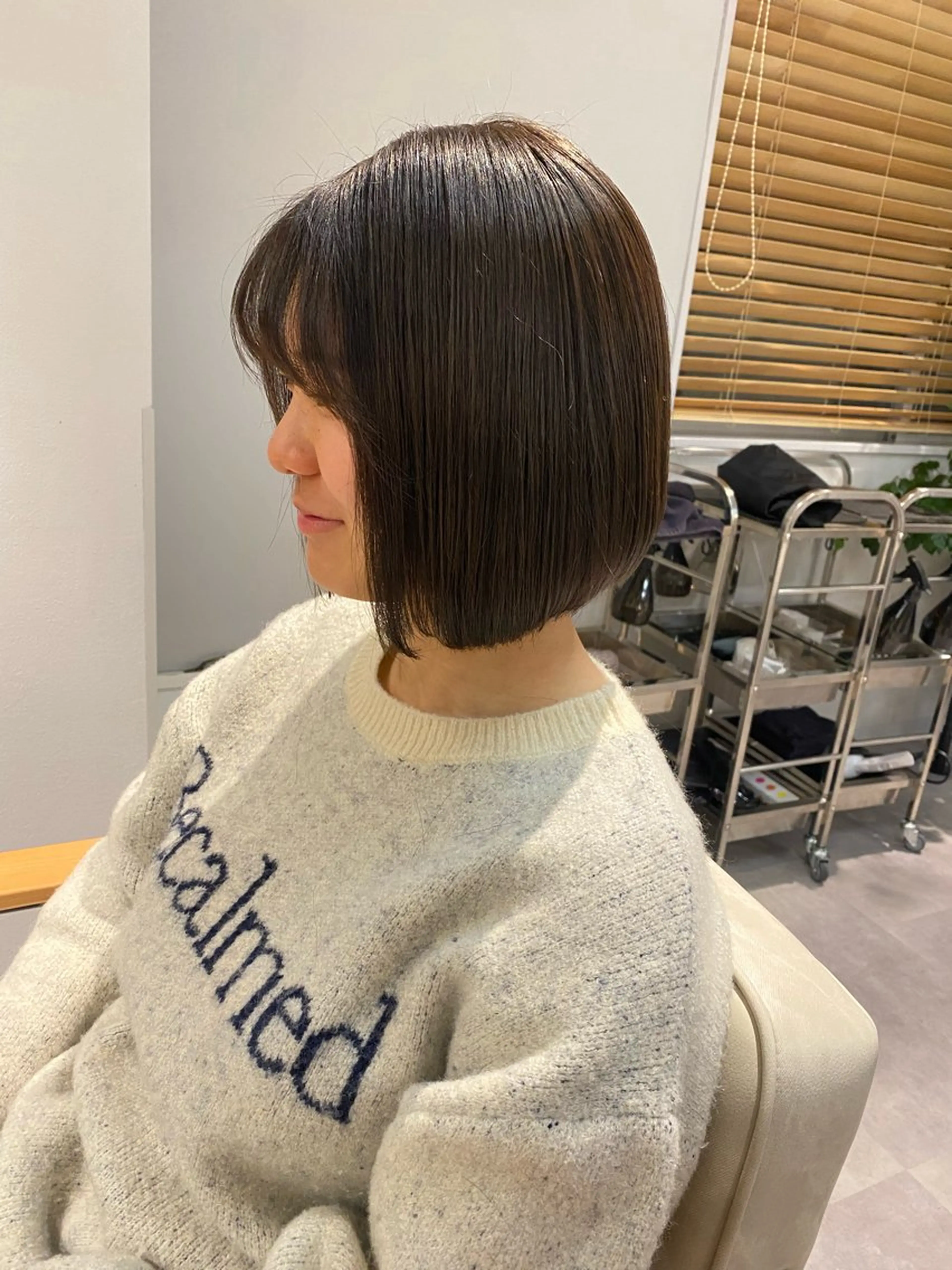 ミディアム カット トリートメント 🎀クロスパーマ／ ボブ🎀MOMONAのヘアスタイル