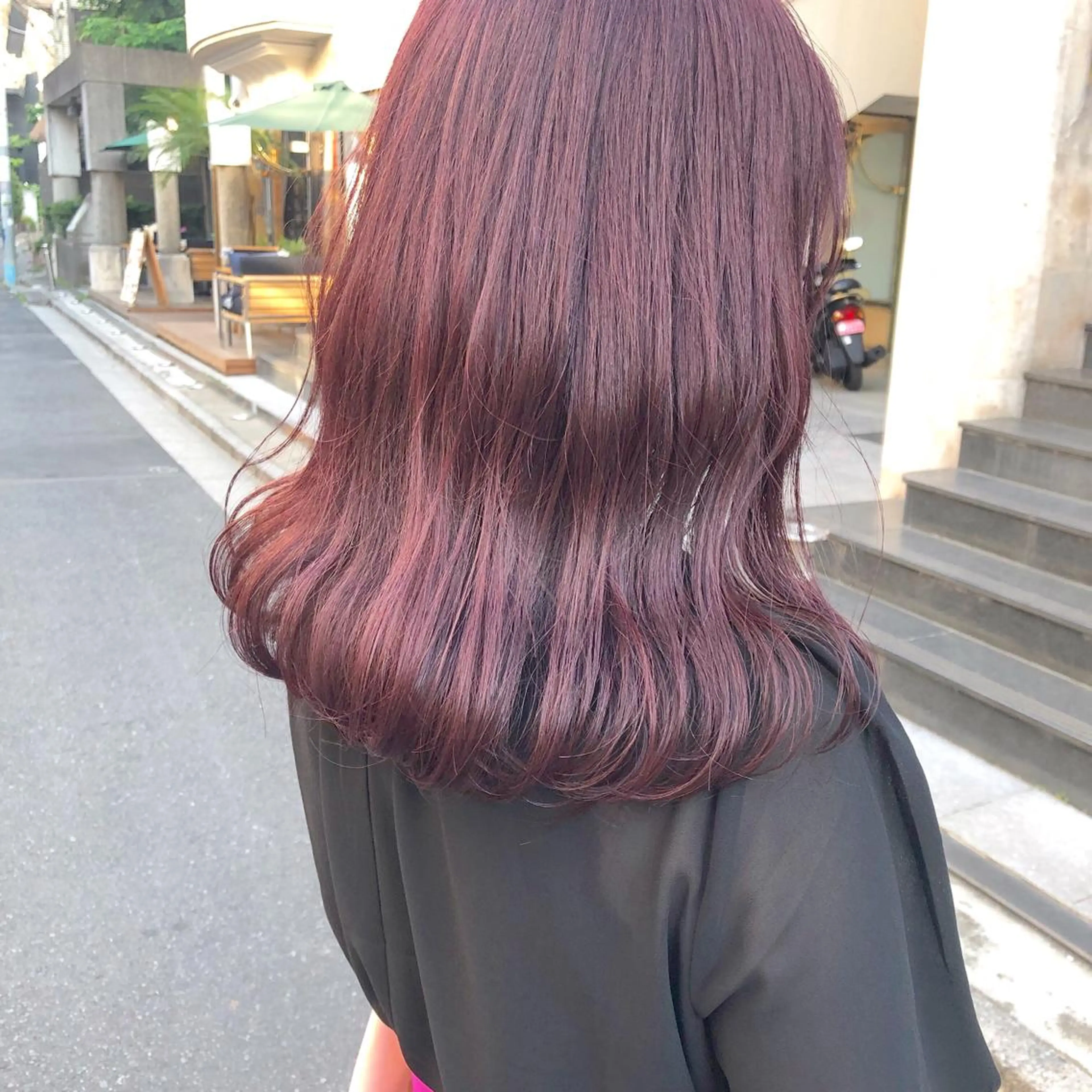 セミロング カラー パーマ ヘアアレンジ メンズ ネイル マツエク・マツパ カシス レッドカラー 赤色 天神レイヤーカット No.1💖マユカのヘアスタイル