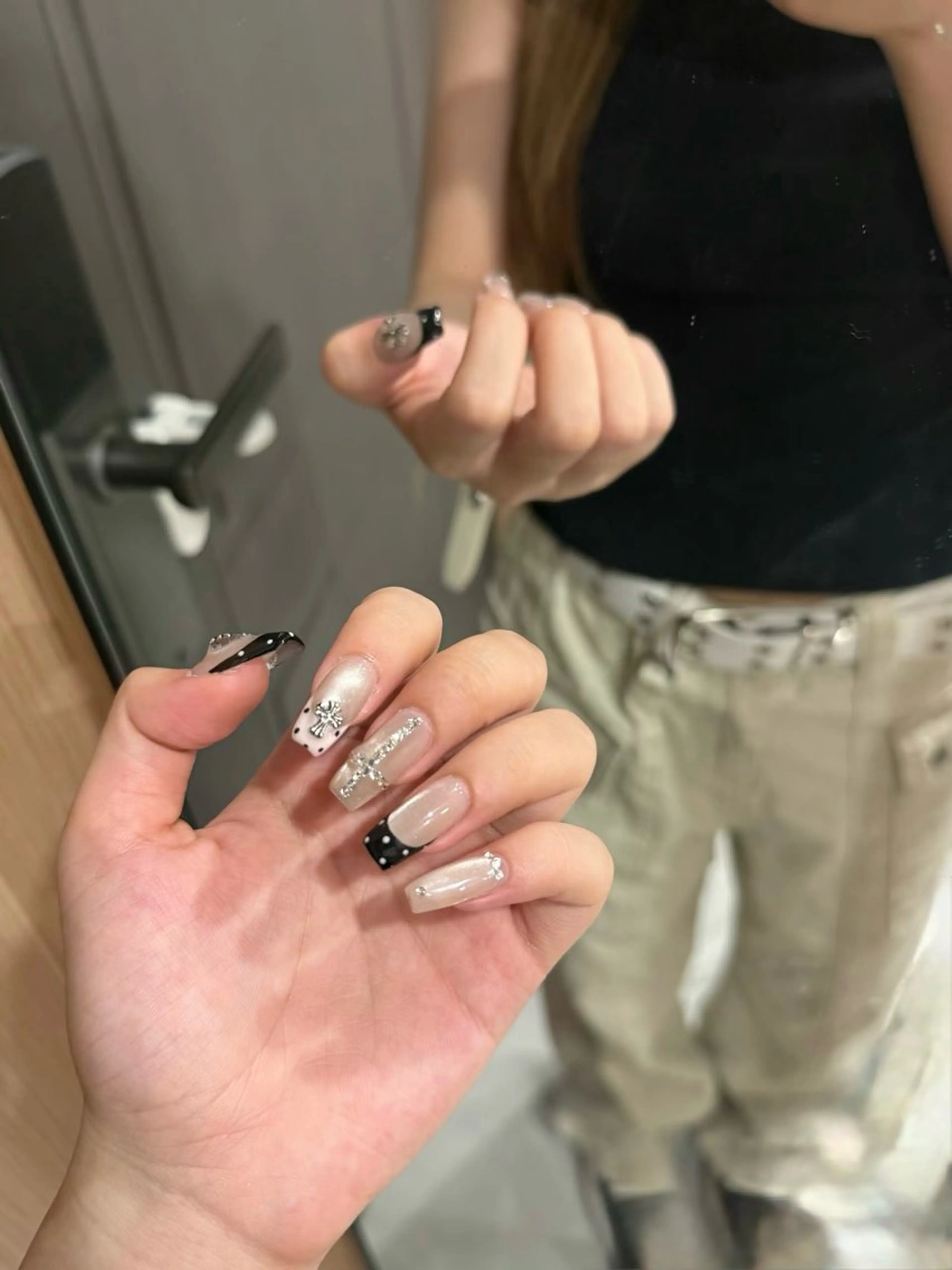 ネイル アートネイル オーロラネイル チークネイル 長さ出し フットネイル ハンドネイル Blossom nail【ブラソンネイル】所属・Blossom nail_研修のネイルデザイン