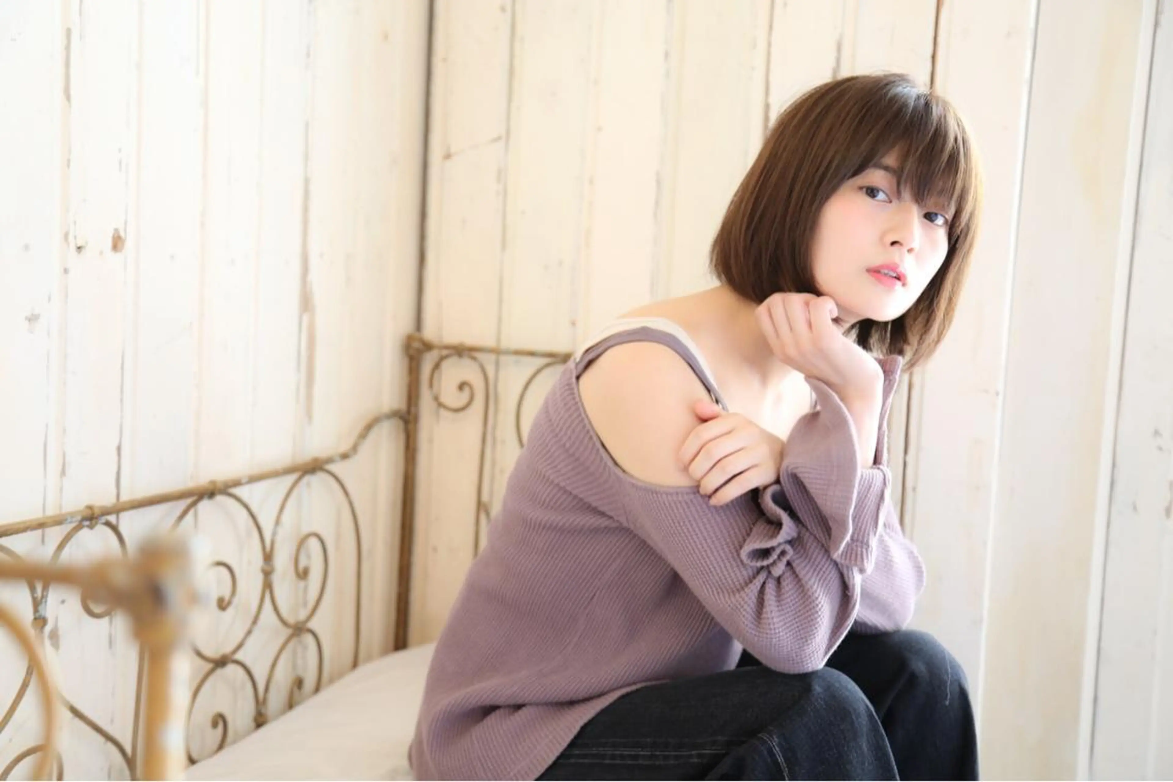 ショート カラー パーマ 野崎 ひかりのヘアスタイル