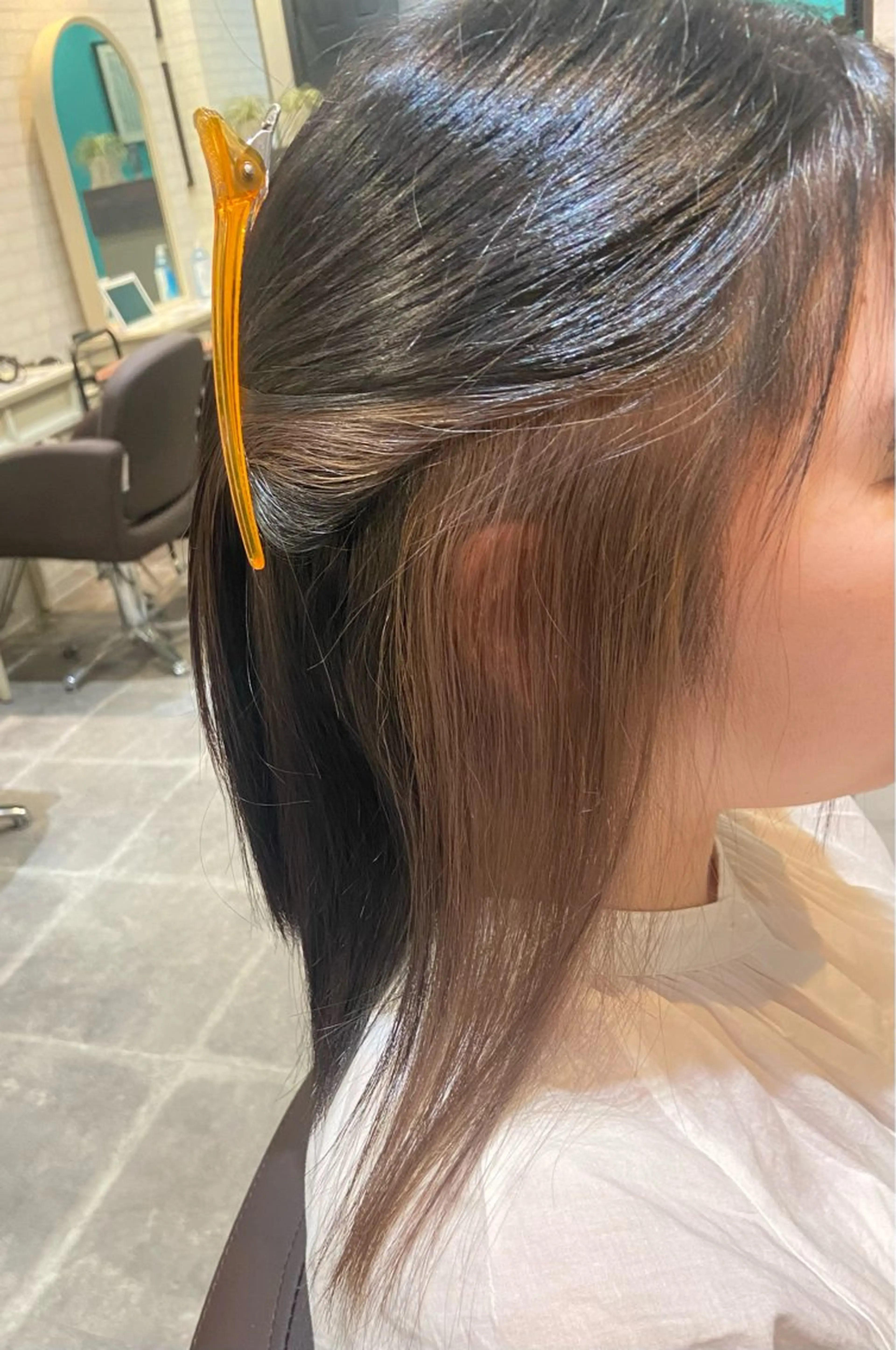 ミディアム カラー ブリーチ 🎀ブリーチなし カラーyui🎀のヘアスタイル