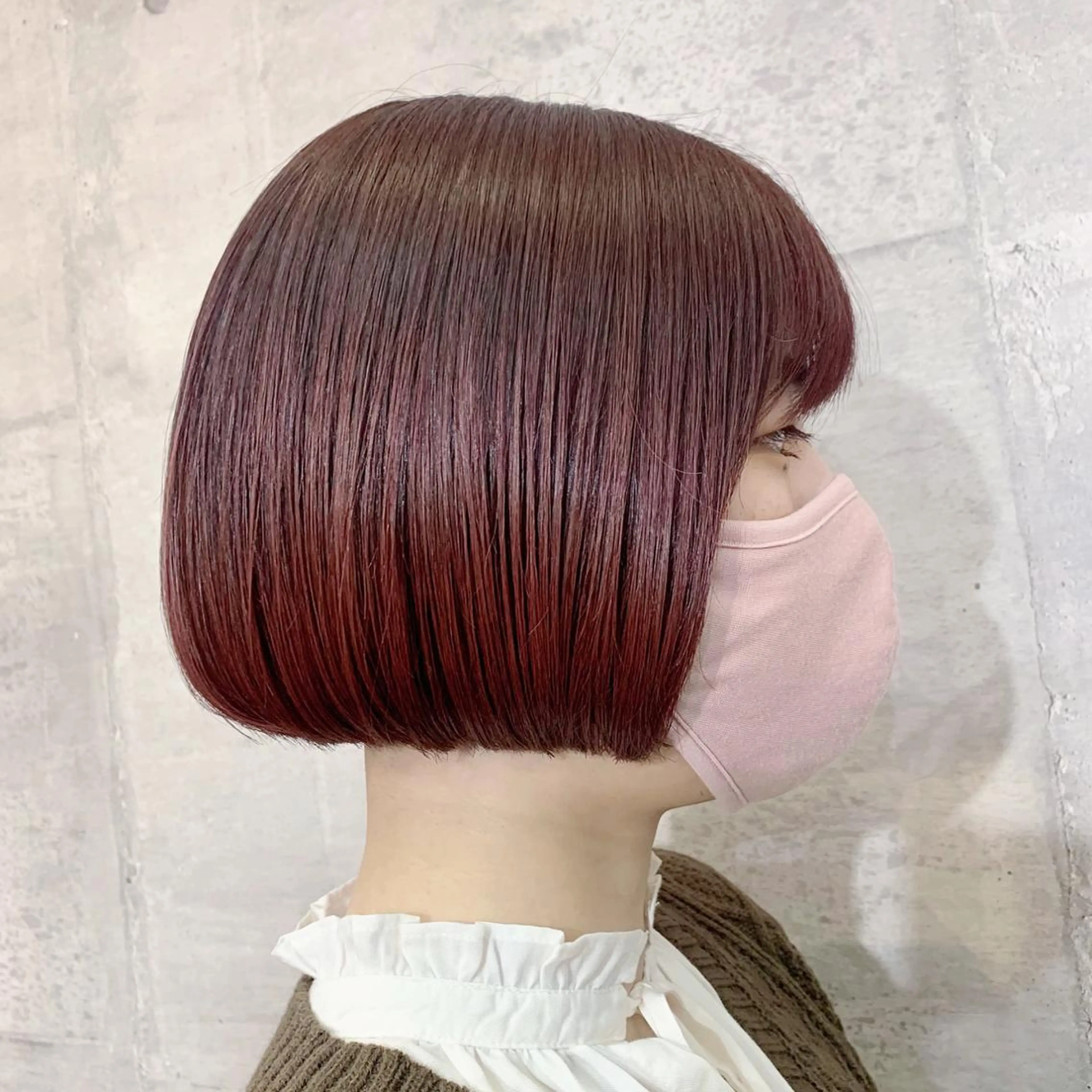 ミディアム カラー ハイライトカラー レッドカラー ハイライト 韓国ヘア /男女☘️ 細江 美紅のヘアスタイル