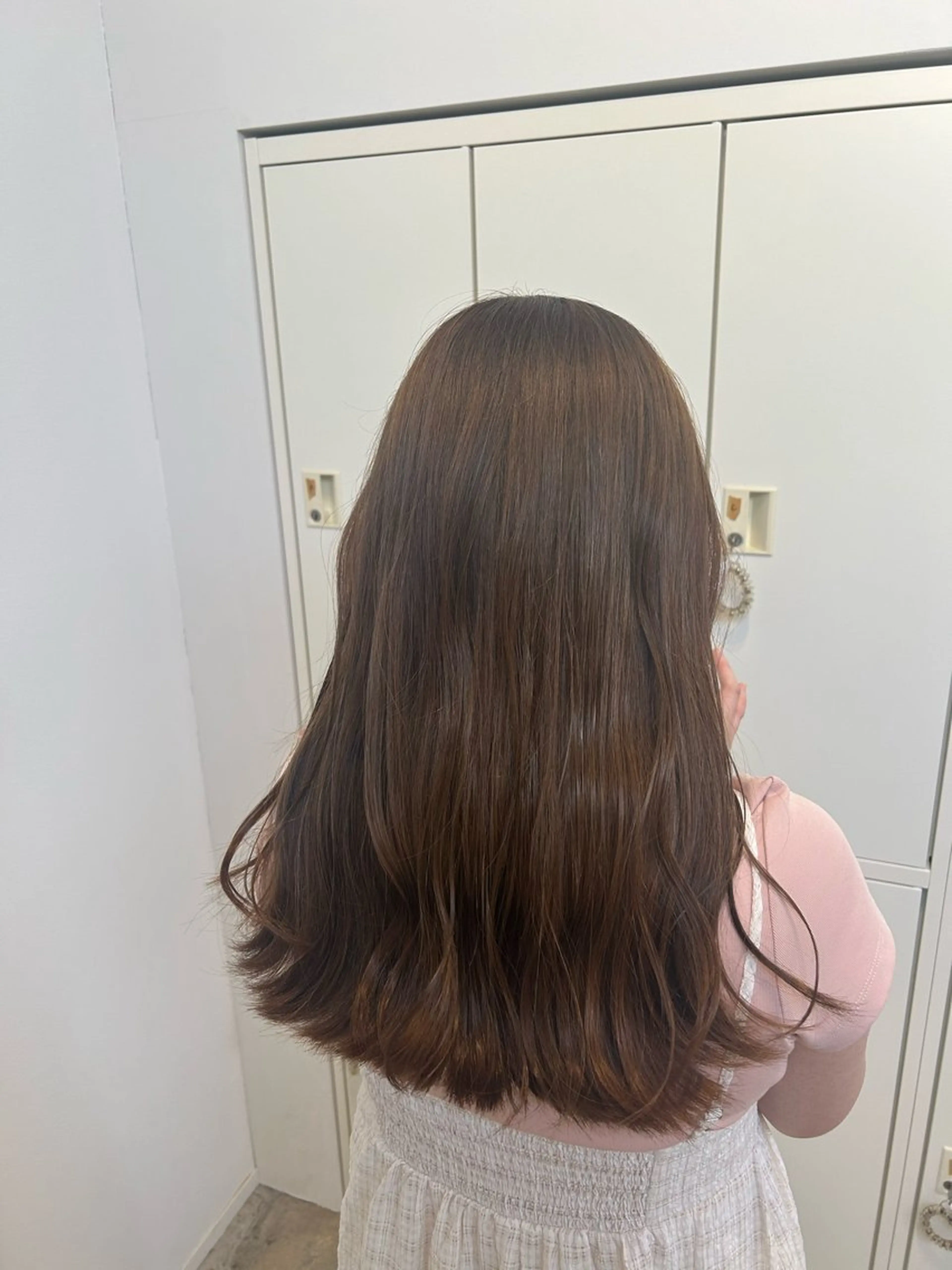 ロング カラー ベージュカラー ブリーチ ダブルカラー ブリーチなしカラー 田中 梨緒のヘアスタイル