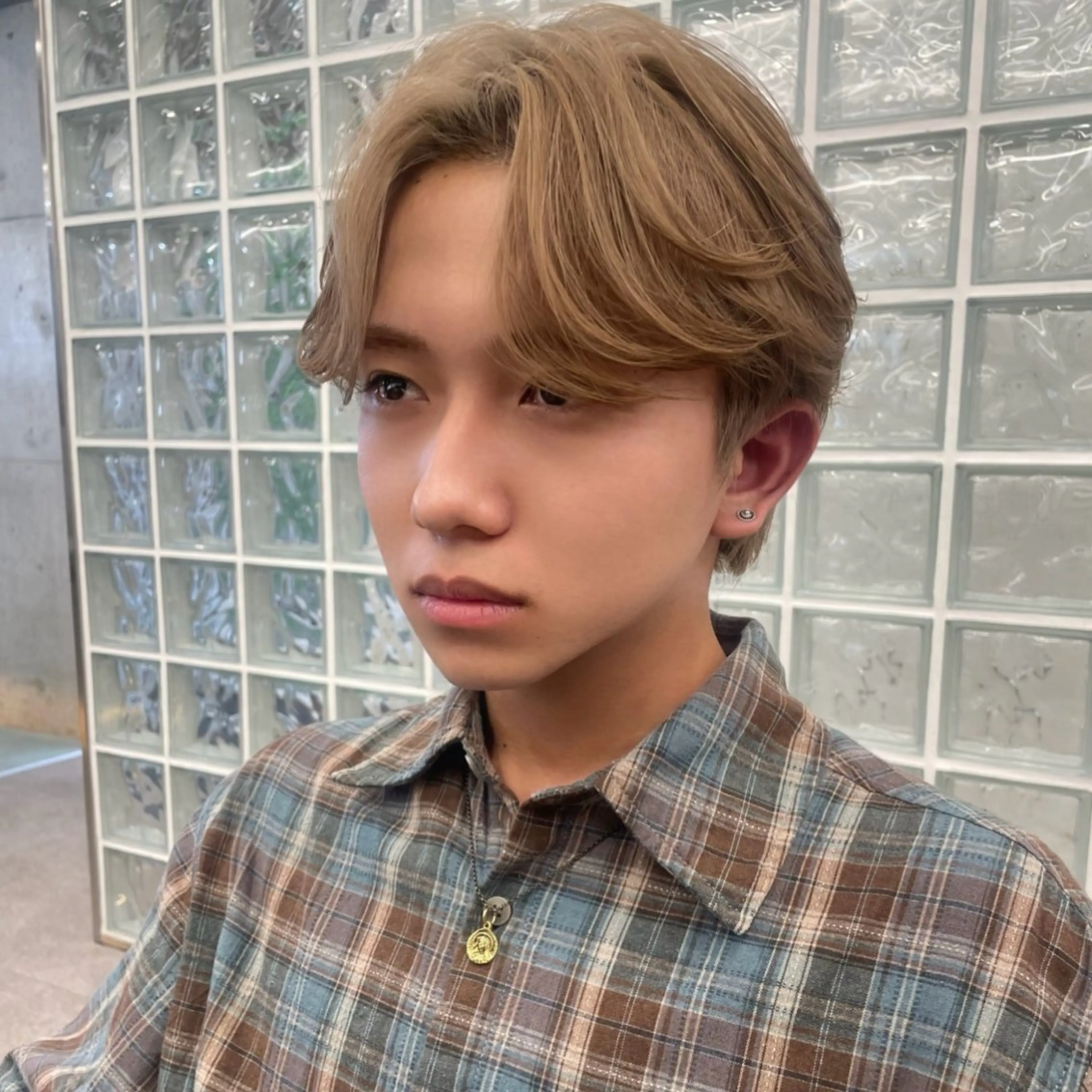 メンズ センターパート ミルクティーベージュ 🩰🤎miharuのヘアスタイル