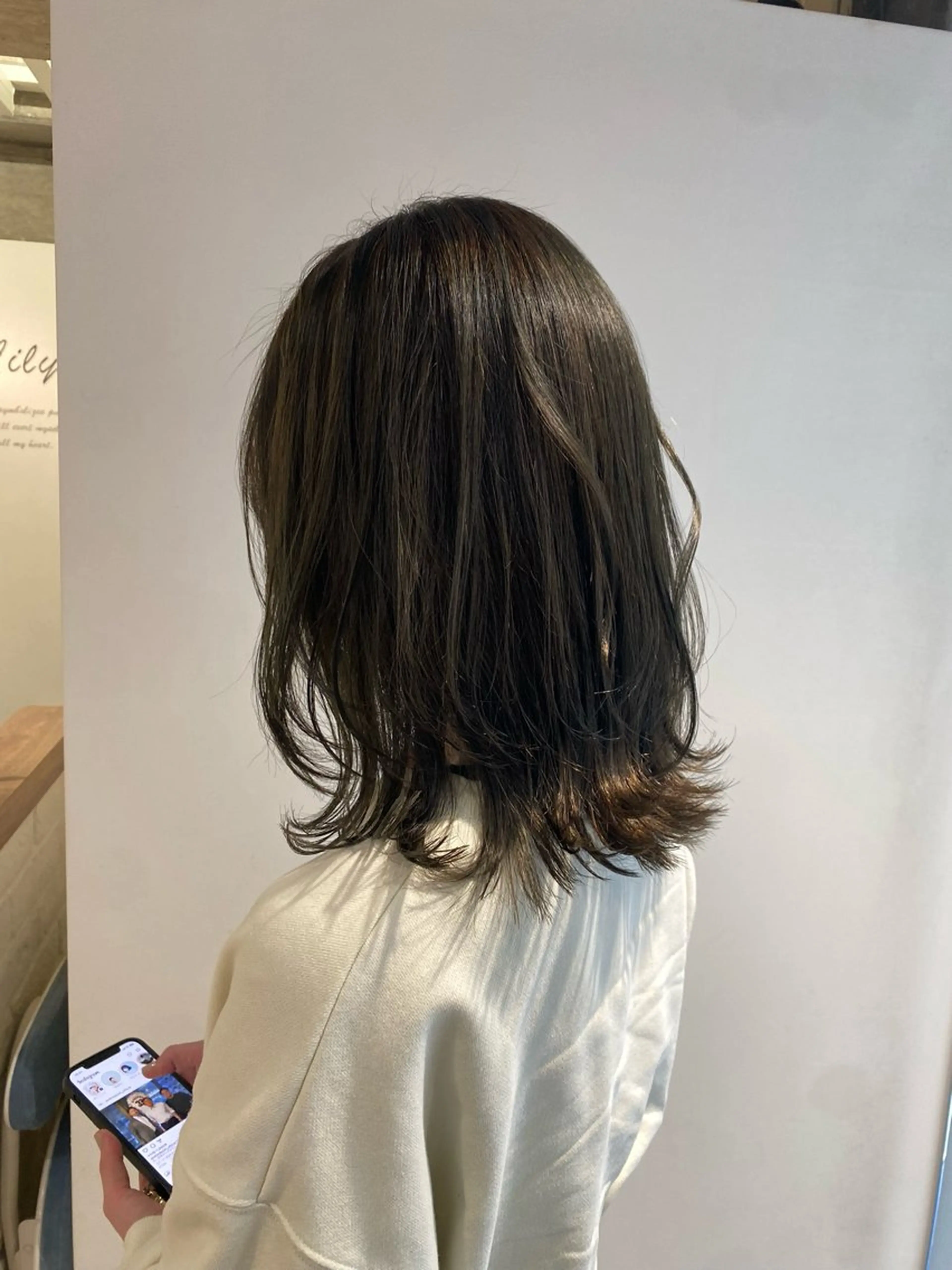 ミディアム カラー ベージュカラー カット ヘアカラー ブリーチなし/暖色/ 透明感/なおやのヘアスタイル