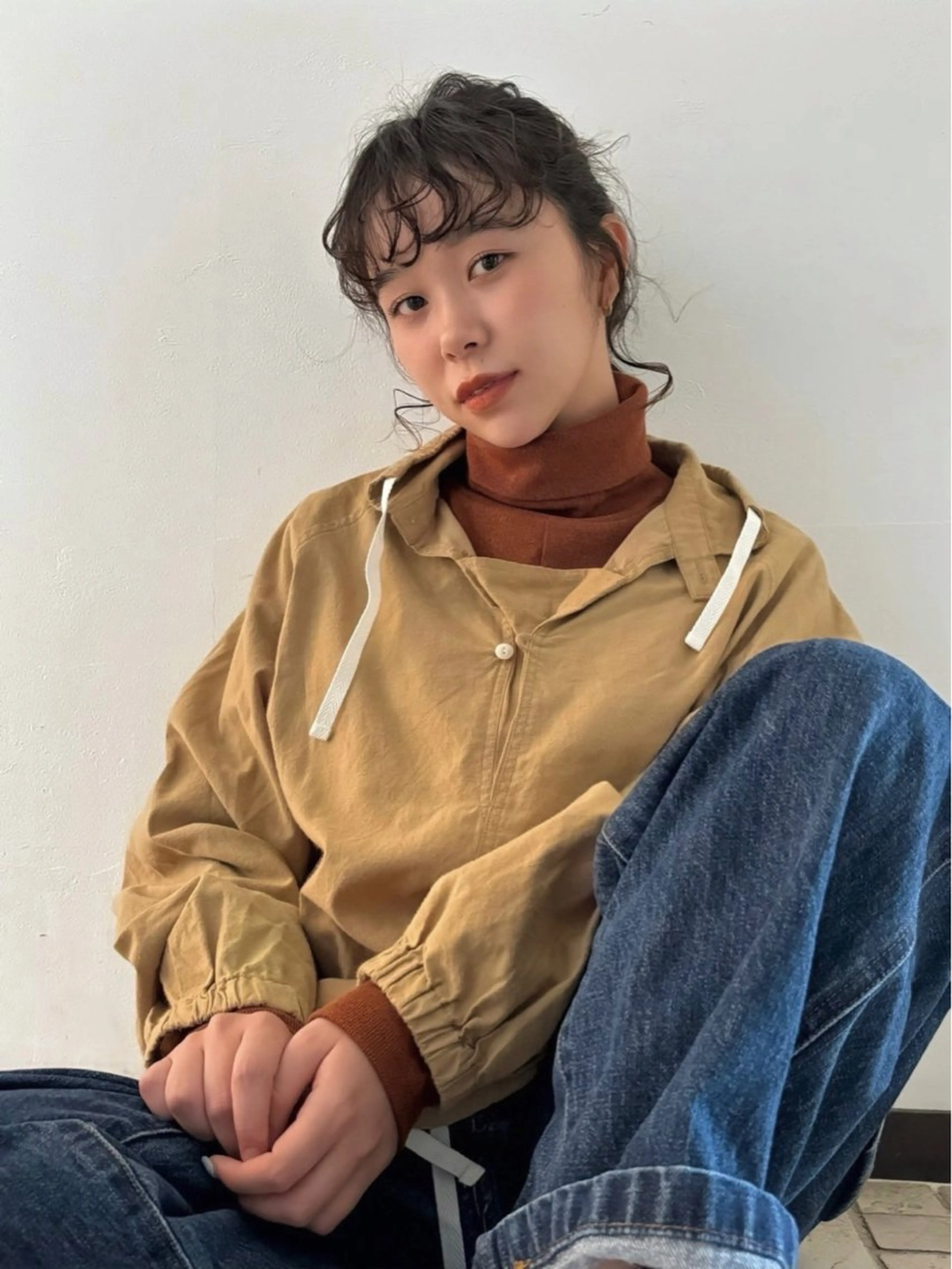 ミディアム パーマ 勝田 沙耶のヘアスタイル