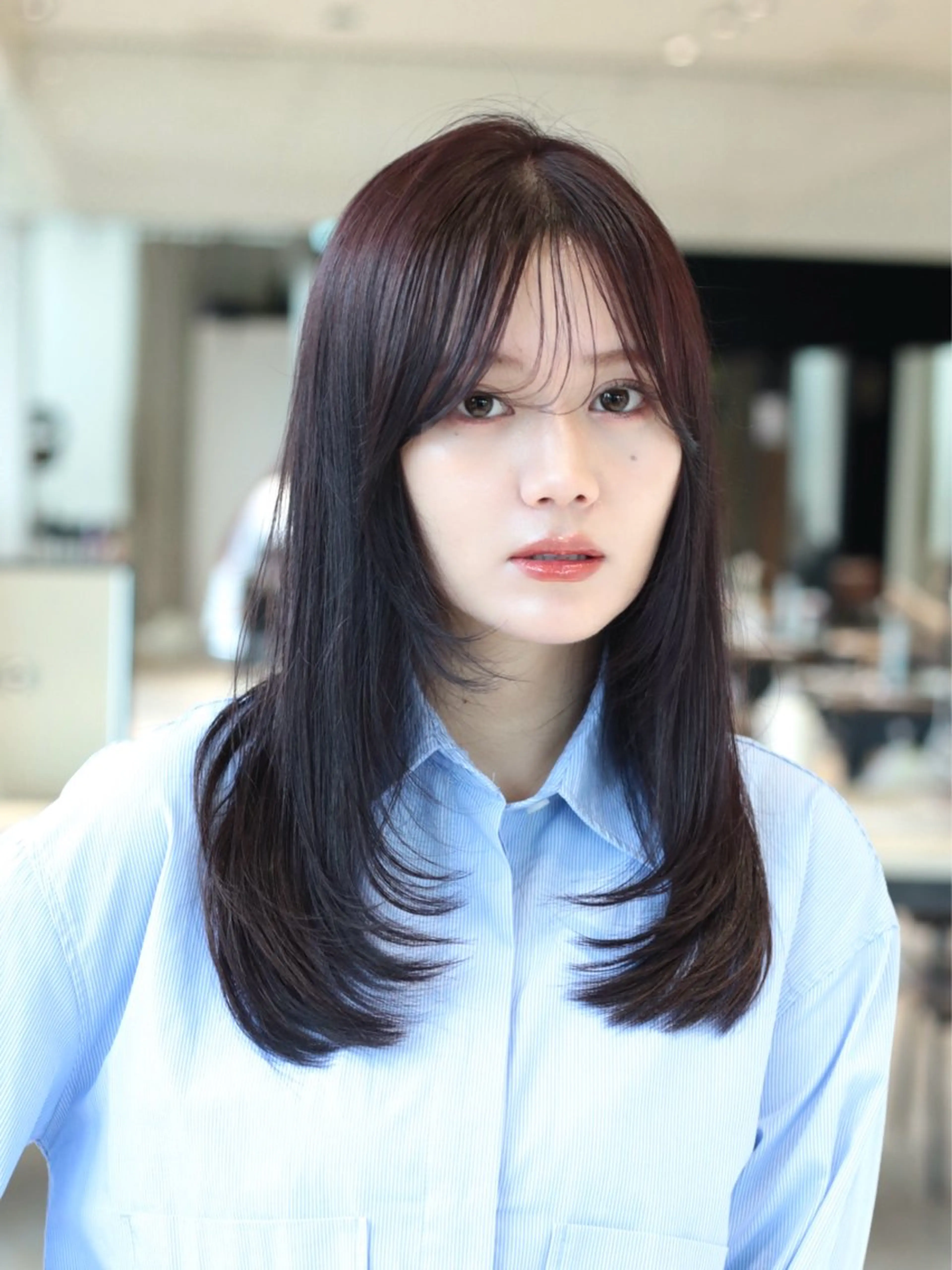 セミロング カラー レイヤーカット 似合わせカット レイヤー/顔周り /透明感🩶高橋大のヘアスタイル