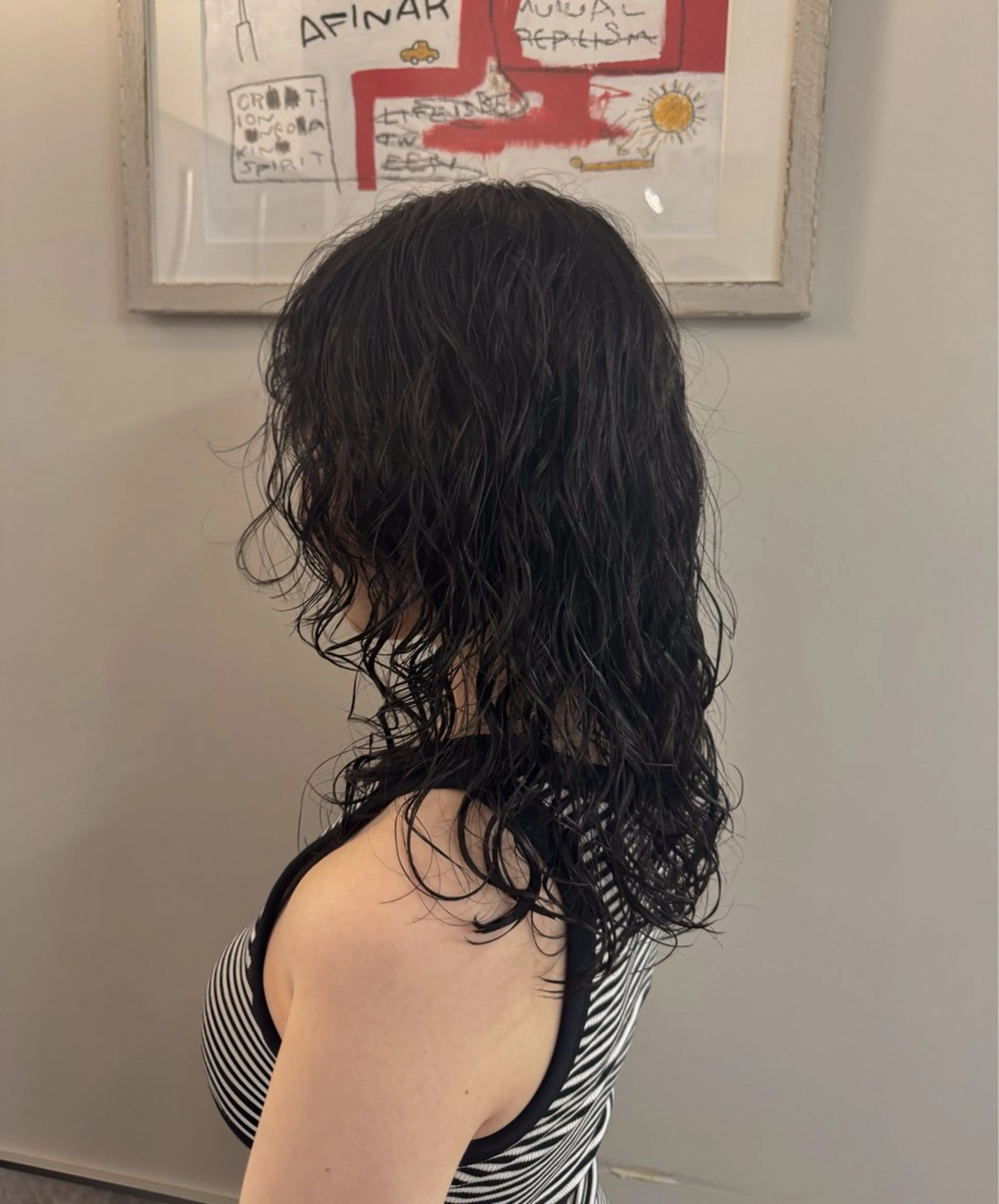 ミディアム パーマ ミディアムレイヤー ミディアムパーマ レイヤーカット 新宿/ブリーチ /パーマ/戸羽のヘアスタイル