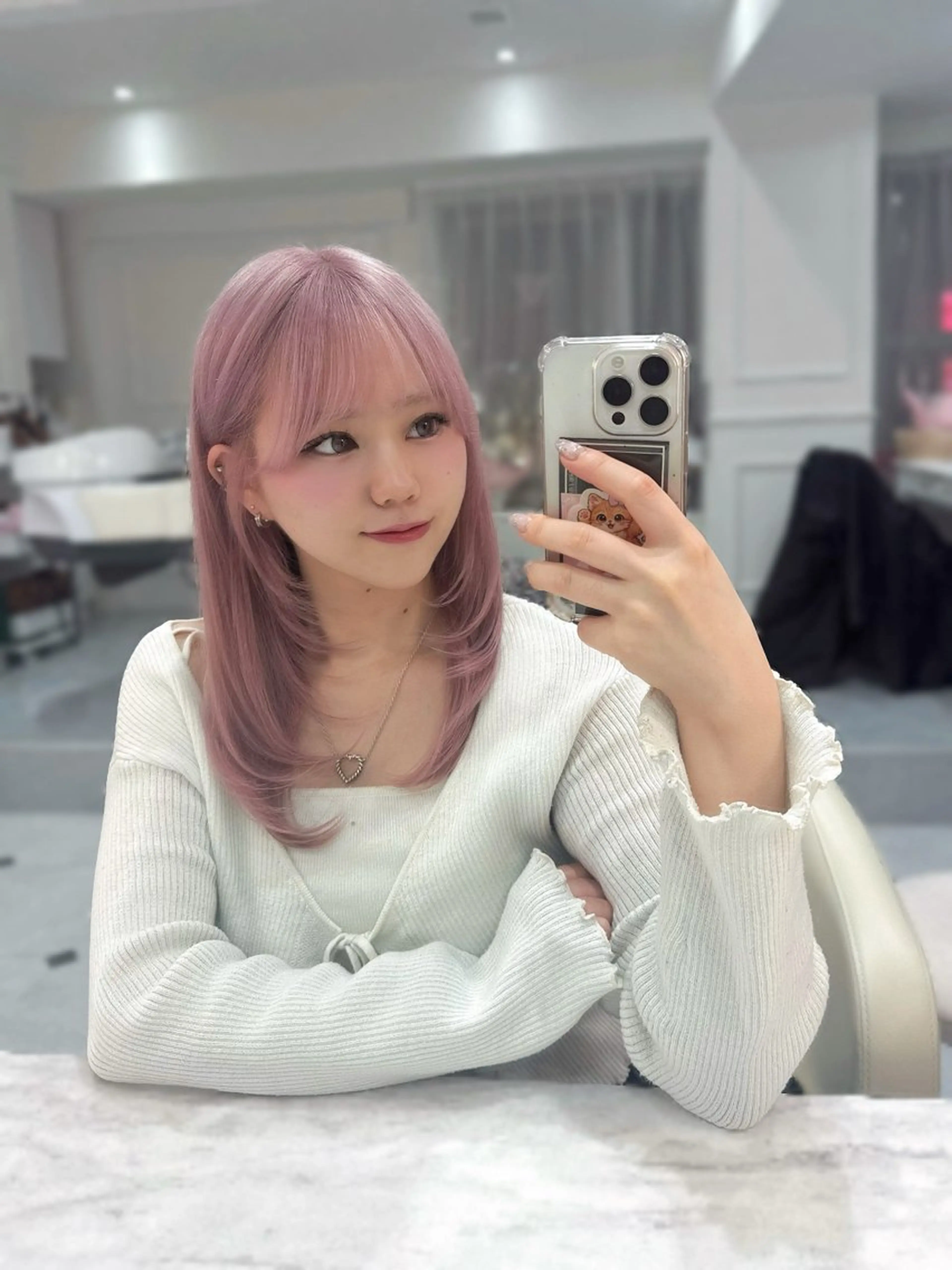 ロング カラー ピンクカラー ヘアカラー トリートメント 表参道/ブリーチ/ みずは🎀のヘアスタイル