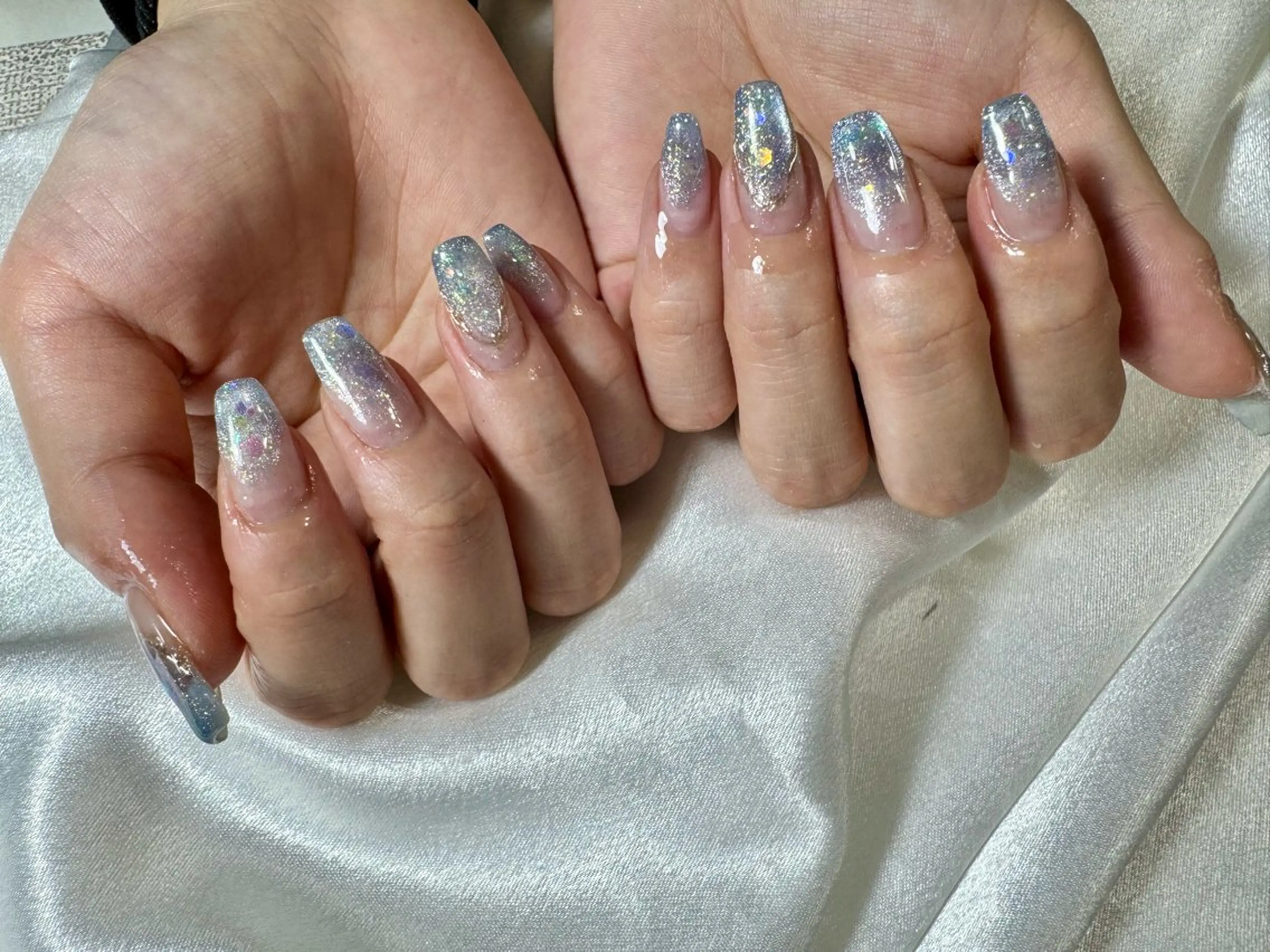 ネイル オーロラネイル 桜ネイル フラワーネイル フットネイル フレンチネイル ハンドネイル kikinail 溝の口のネイルデザイン