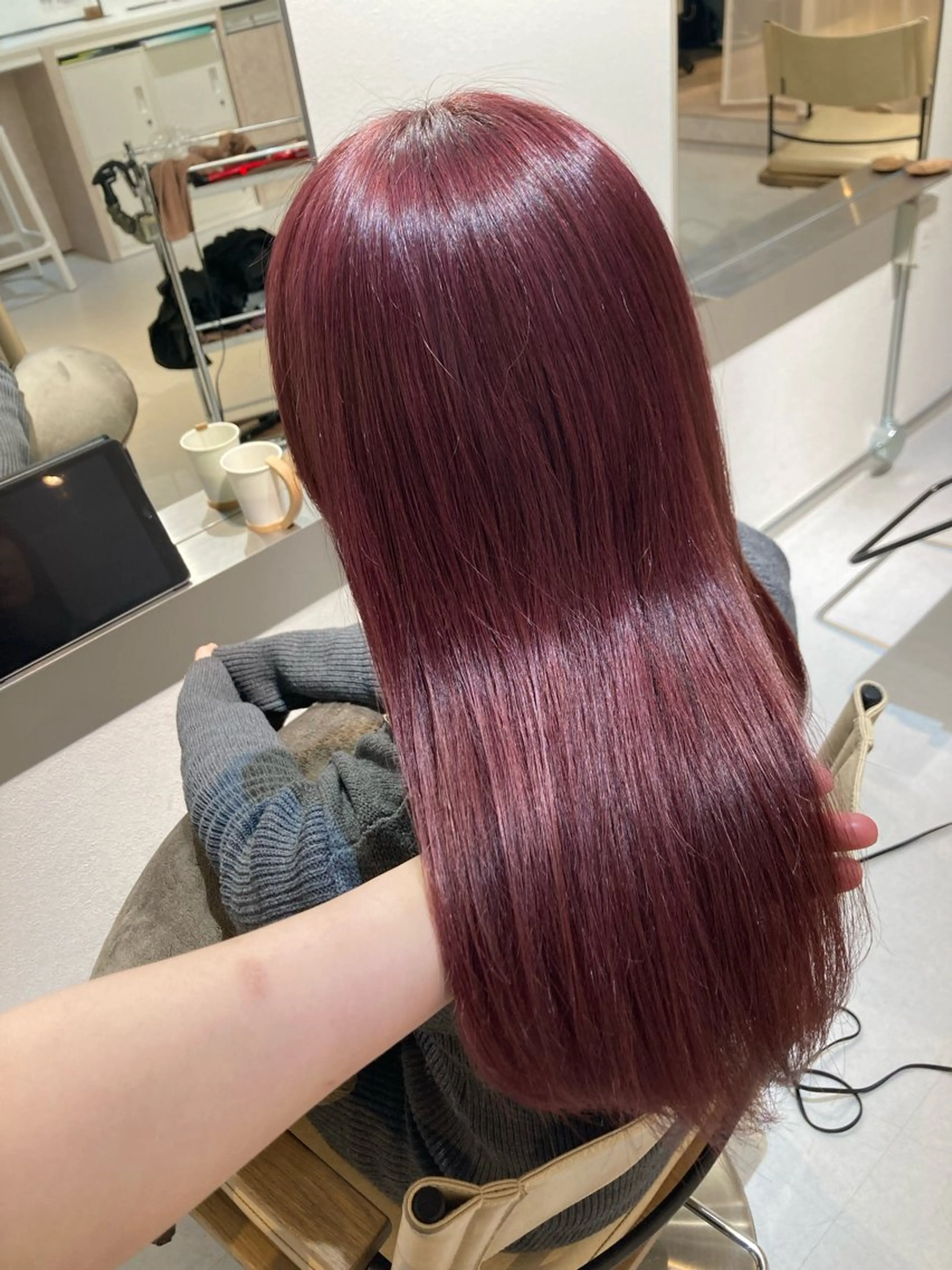 セミロング ✨色持ちの良い艶 カラー✨蟹江真世のヘアスタイル