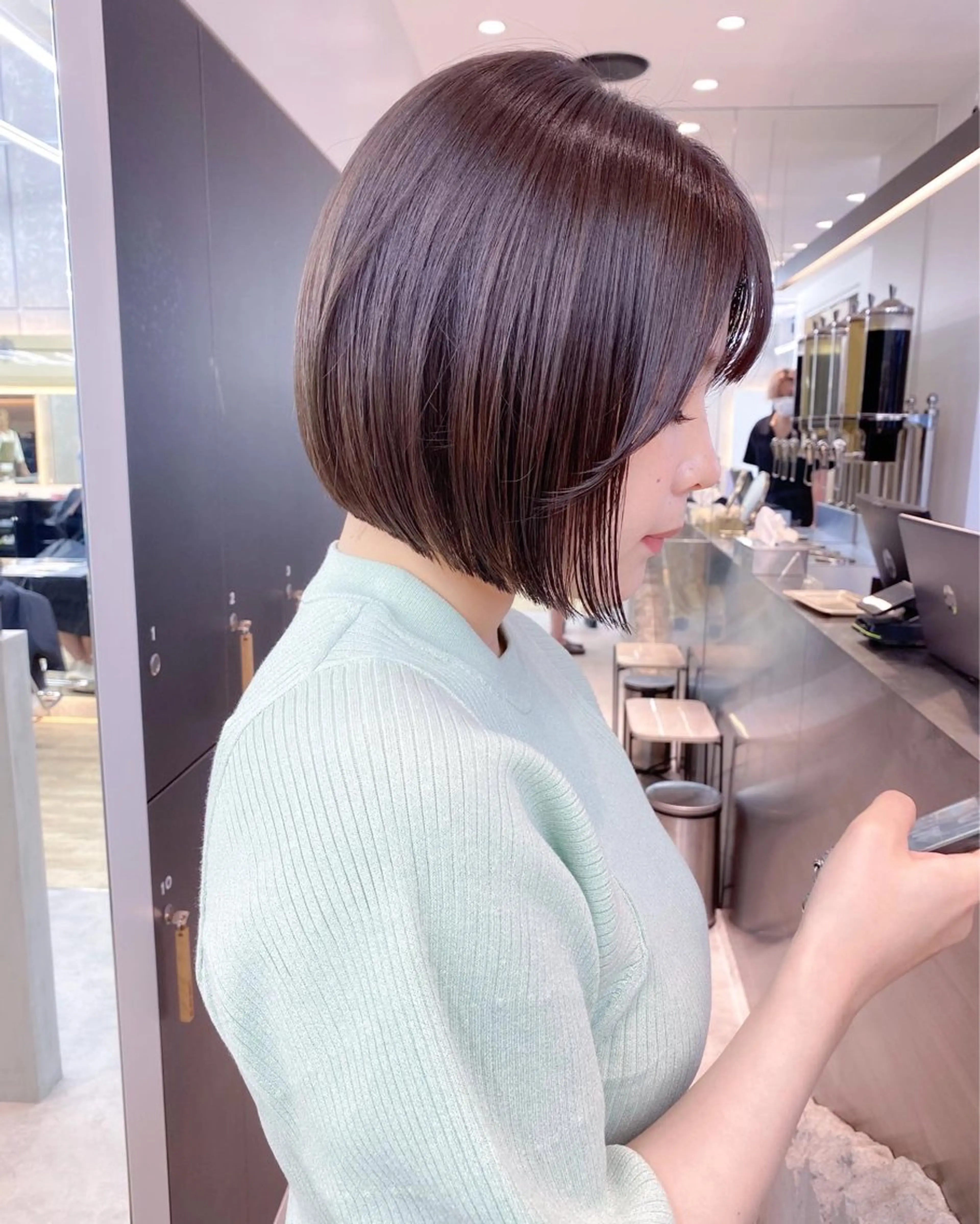 ミディアム カラー ボブ ♥️ボブ韓国風ヘア ♥️久保田夢美のヘアスタイル