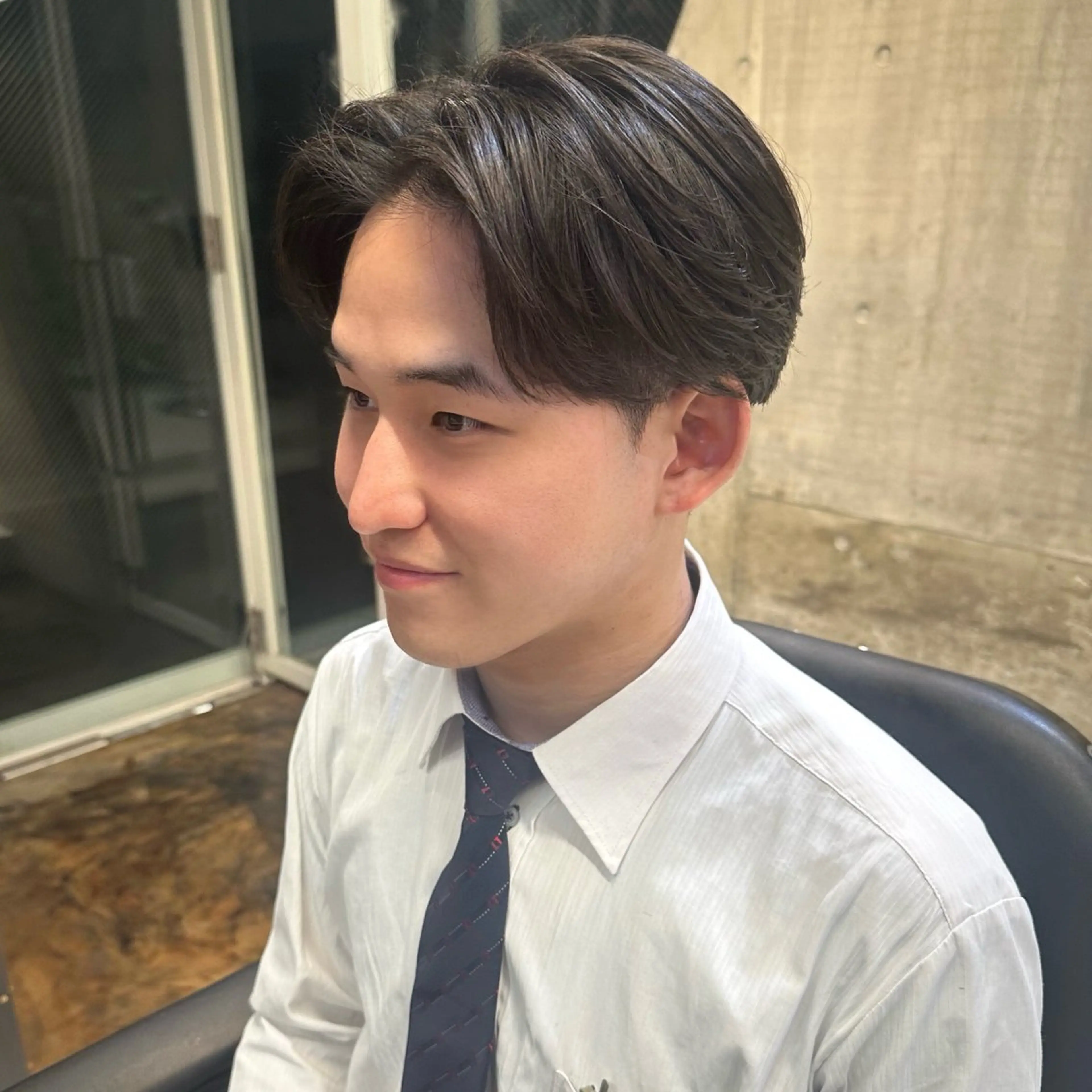 ショート メンズ センターパート ツイスパ/メンズ パーマ/歩夢のヘアスタイル