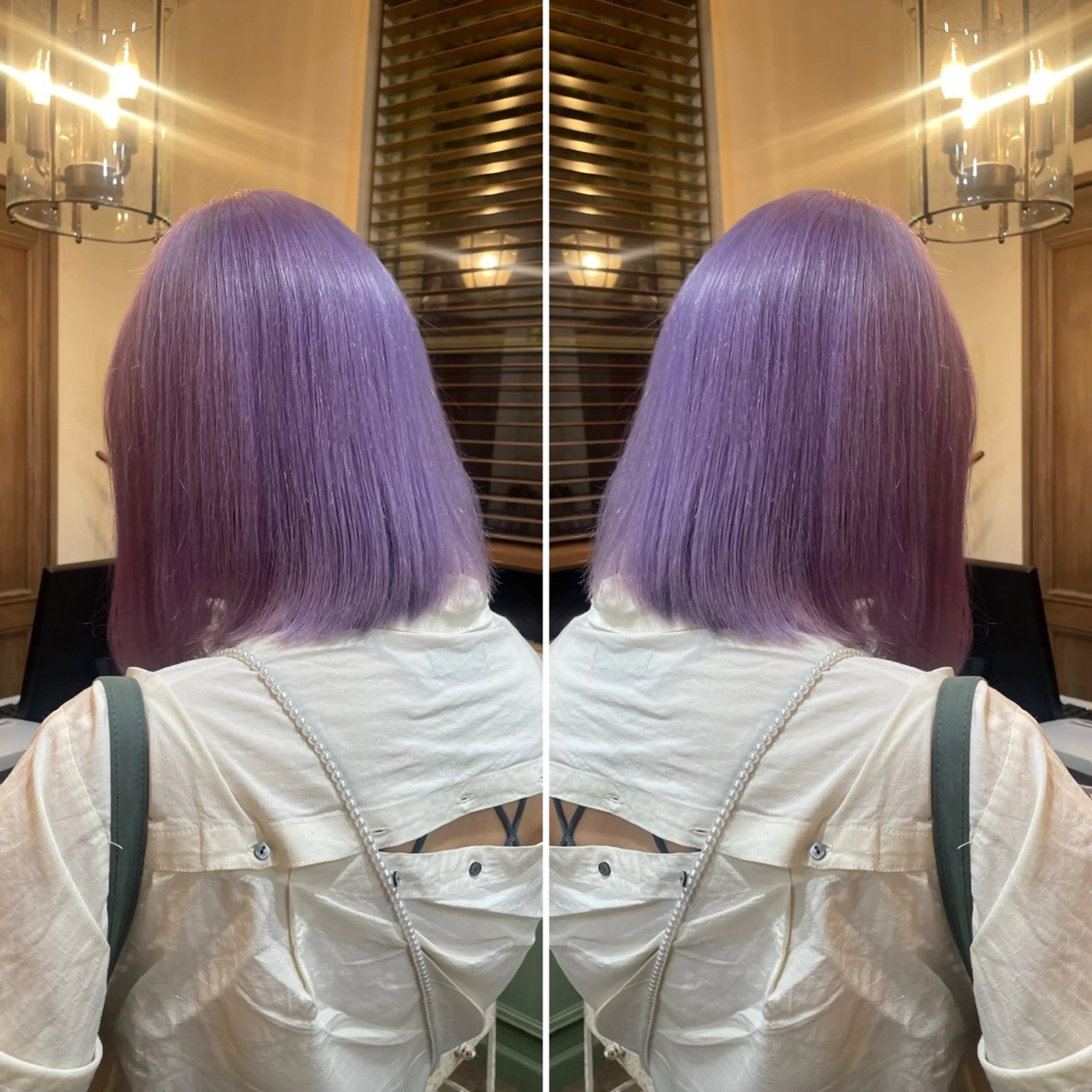 カラー ラベンダーカラー 小山 奈津のヘアスタイル