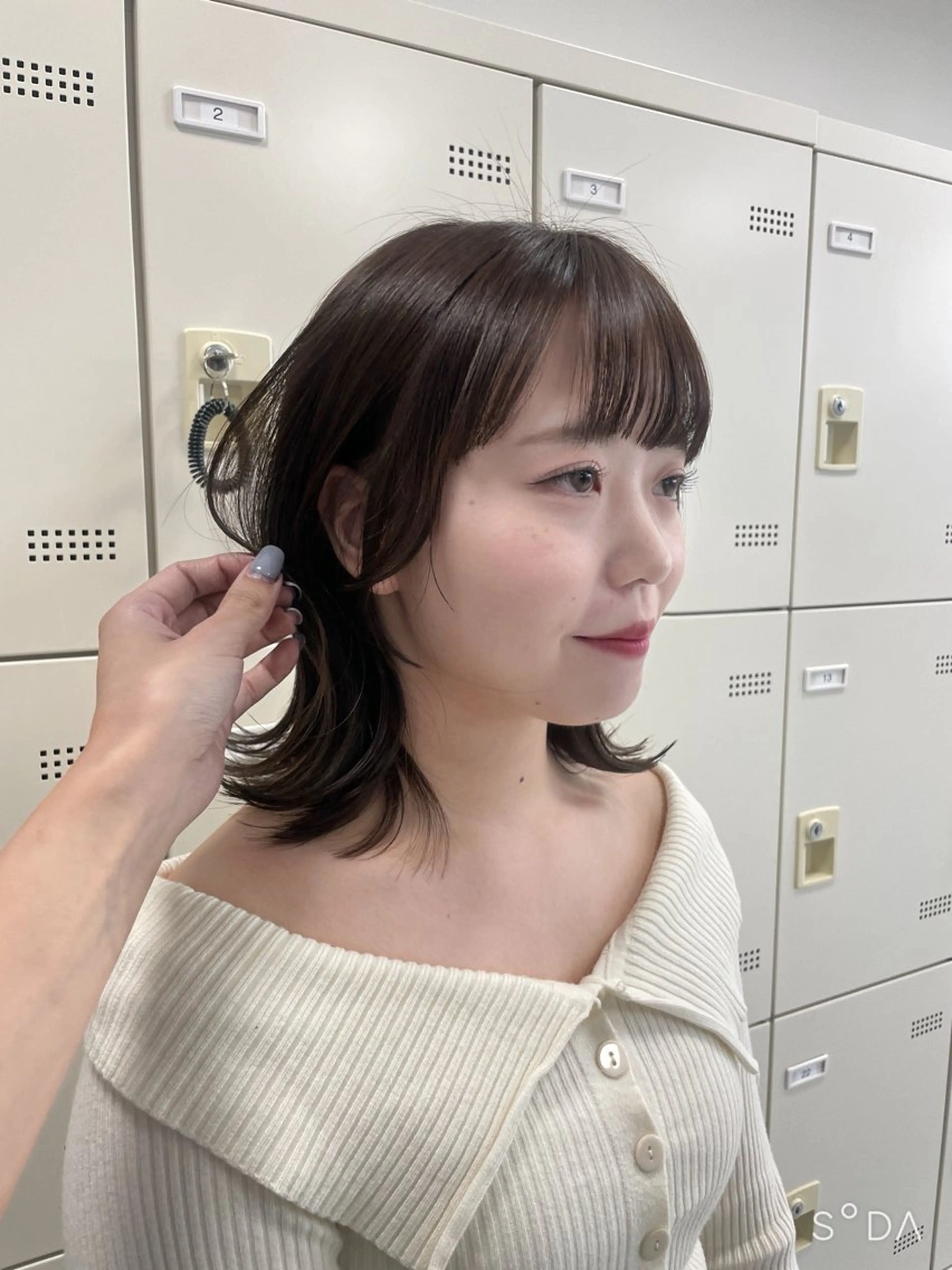 セミロング カット ヘアカラー MOE 福岡韓国ヘア✧︎のヘアスタイル