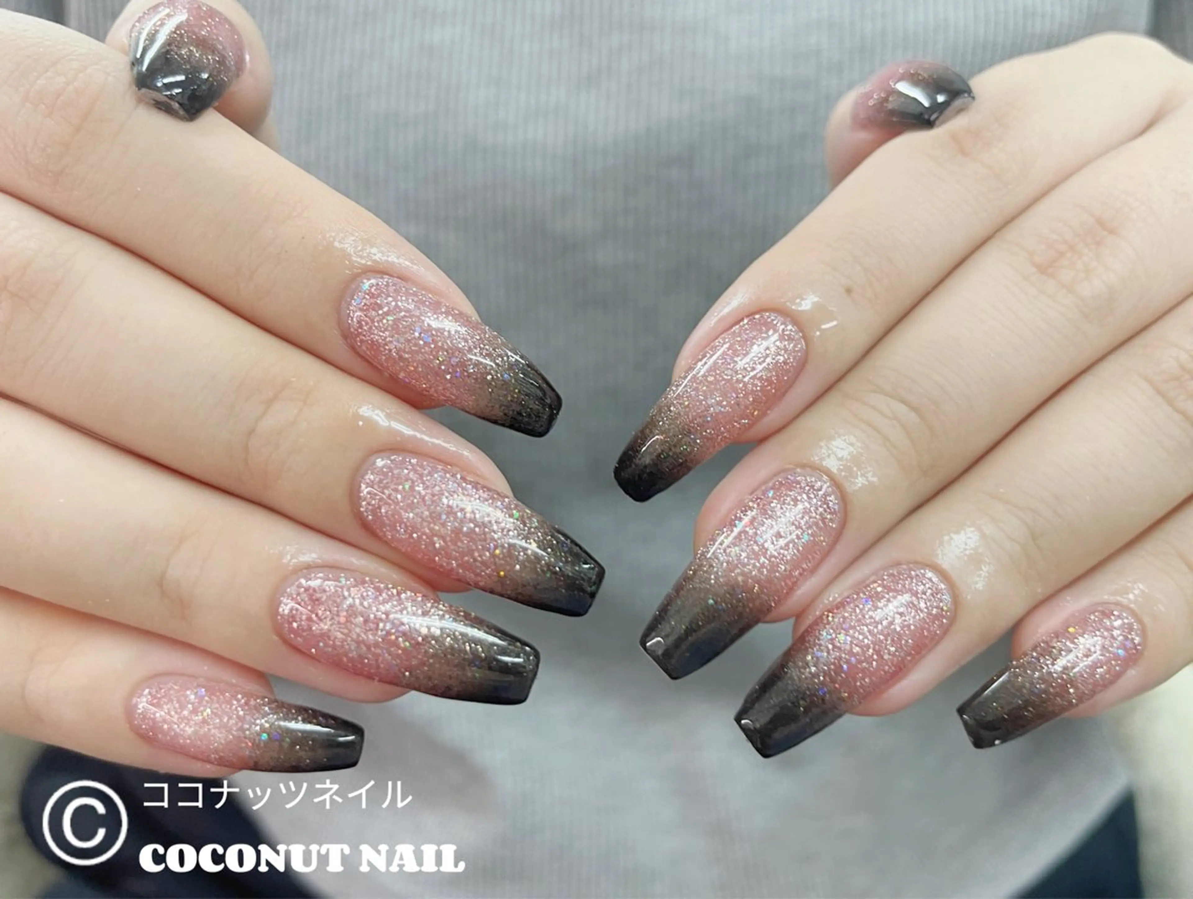 ネイル べっ甲ネイル フレンチネイル キラキラネイル マグネットネイル 大理石ネイル(マーブル) ハンドネイル 神田 ココナッツのネイルデザイン