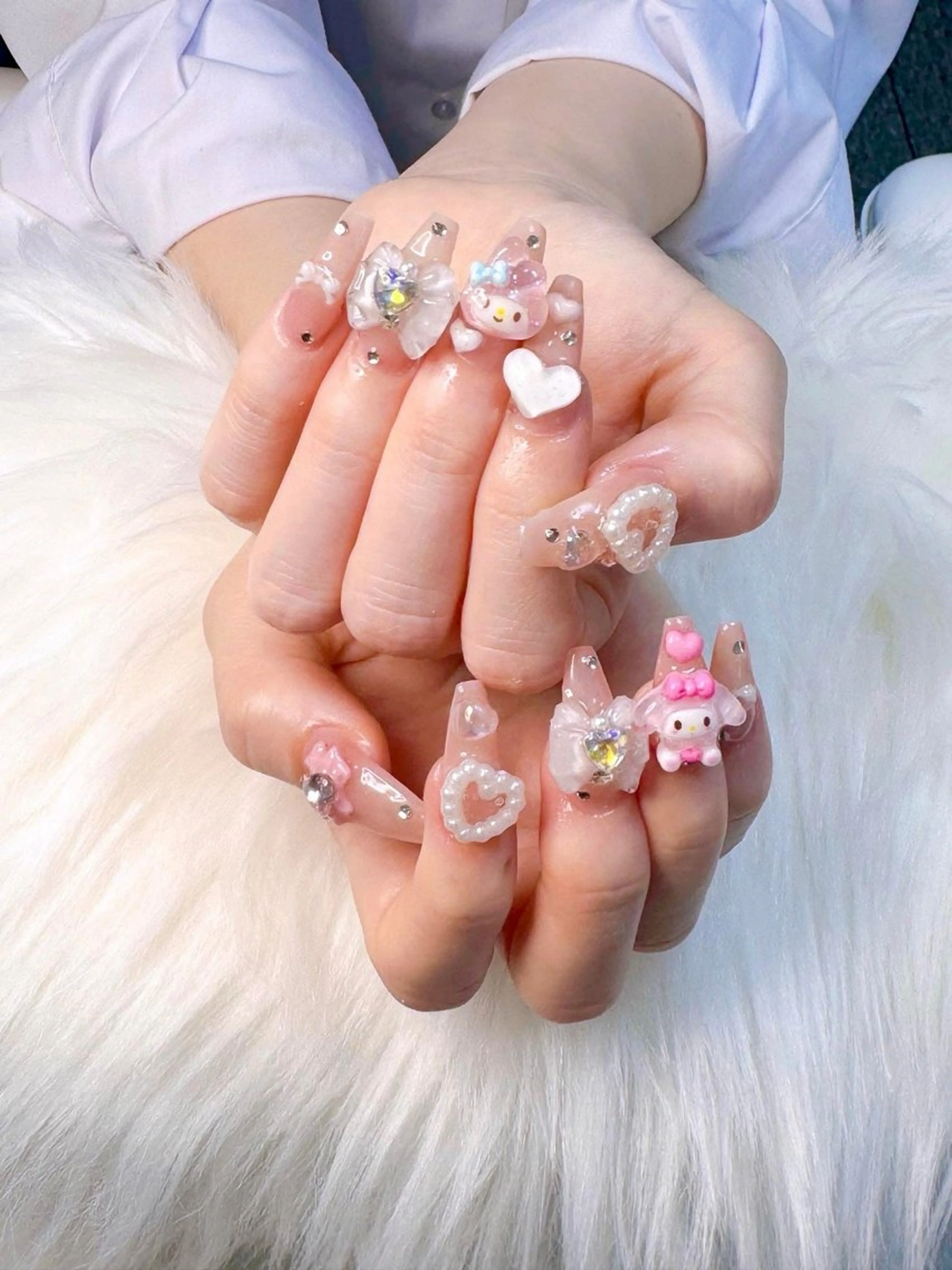 ネイル 長さ出し フットネイル フレンチネイル 韓国ネイル ロングネイル Lee _nailのネイルデザイン