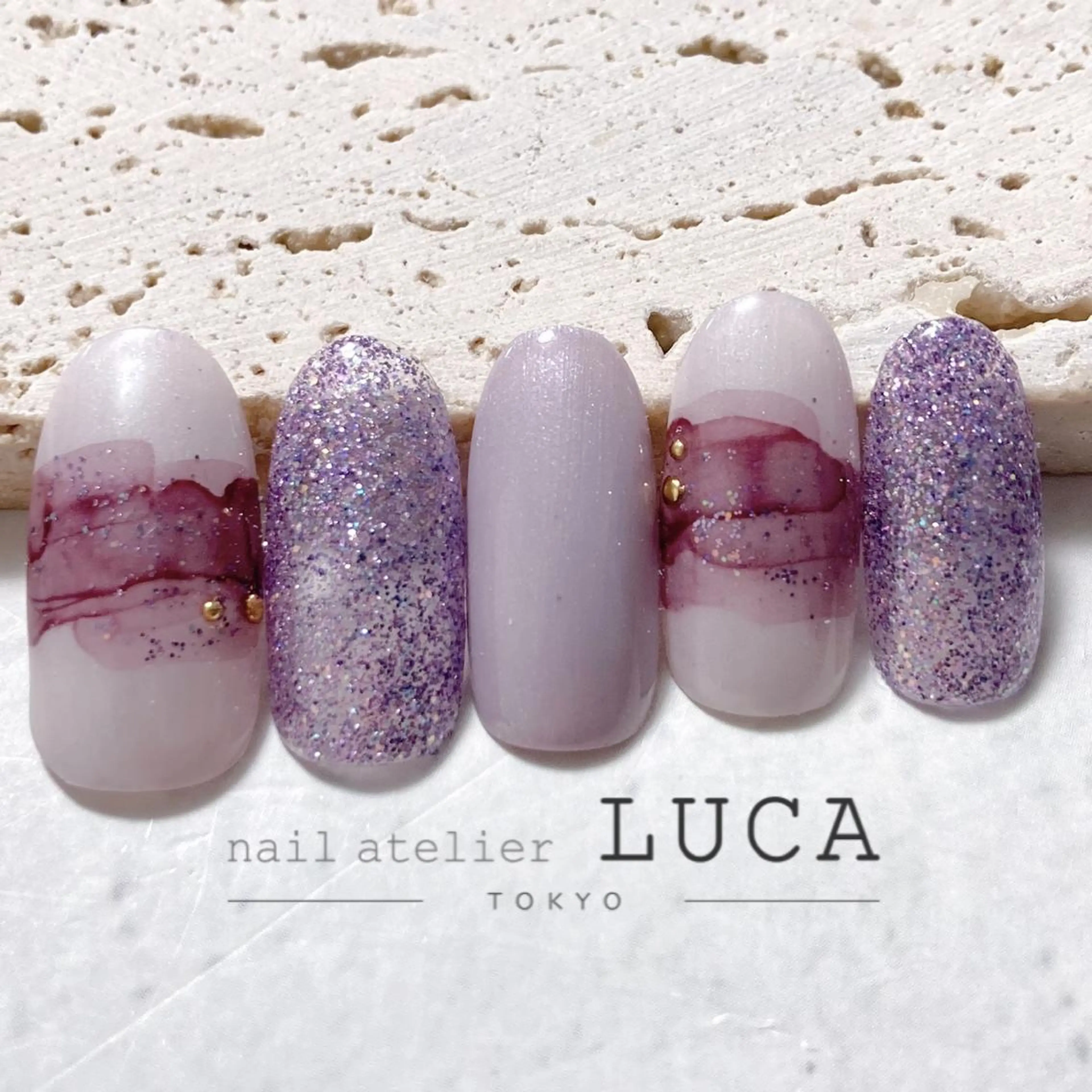 ネイル アートネイル オーロラネイル クリアネイル 長さ出し フットネイル ハンドネイル ネイルアトリエルカ スタッフのネイルデザイン