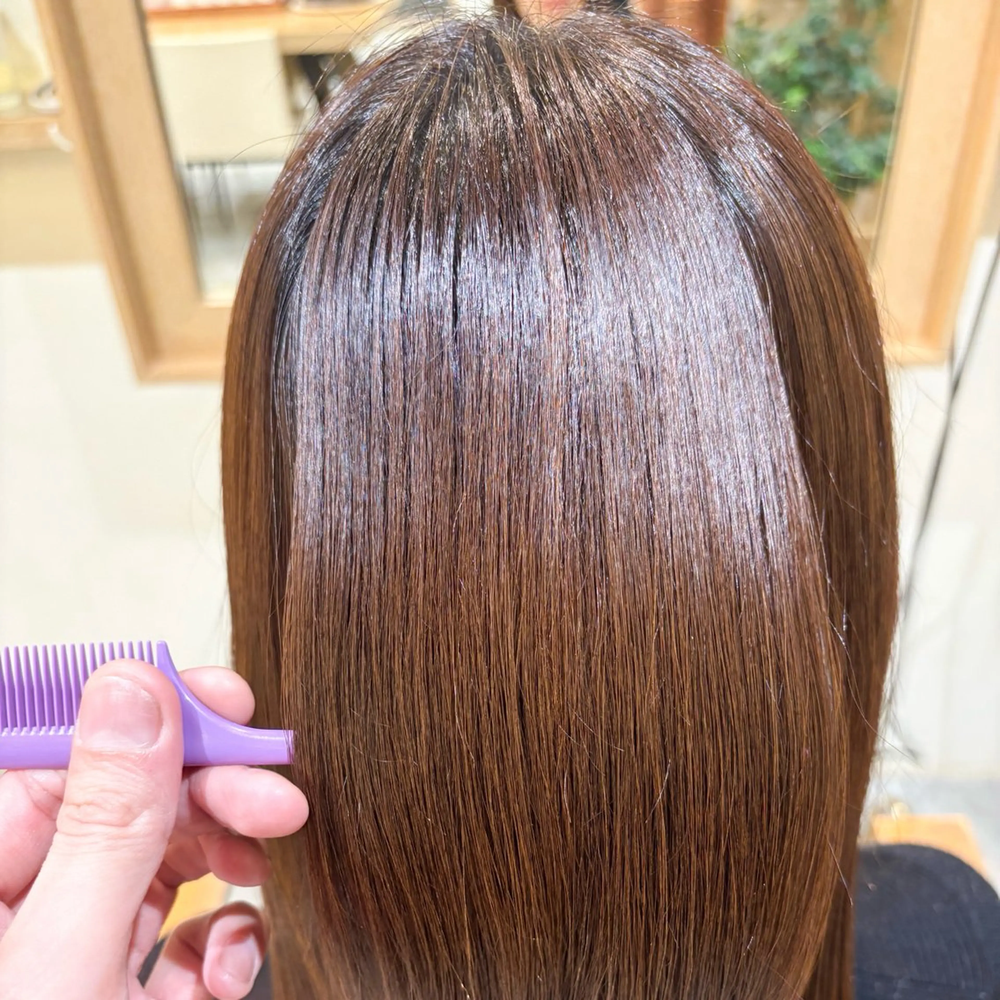 ロング カラー ベージュカラー 暗髪透明感カラー うる艶カラー／綾部のヘアスタイル