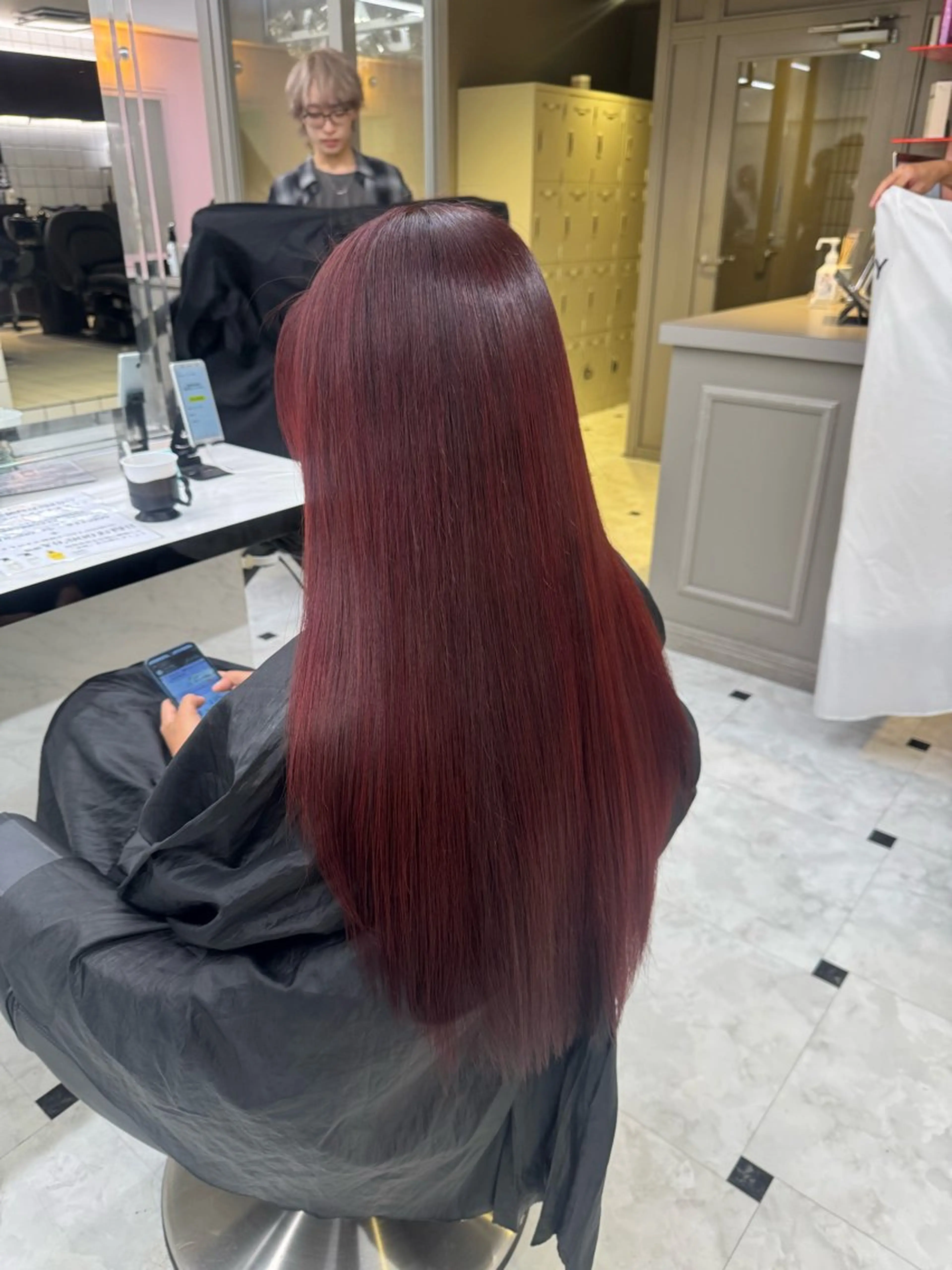 ロング ヘアカラー トリートメント ヘッドスパ ヘアセット ♥️韓国風透明感 暖色misa♥️のヘアスタイル
