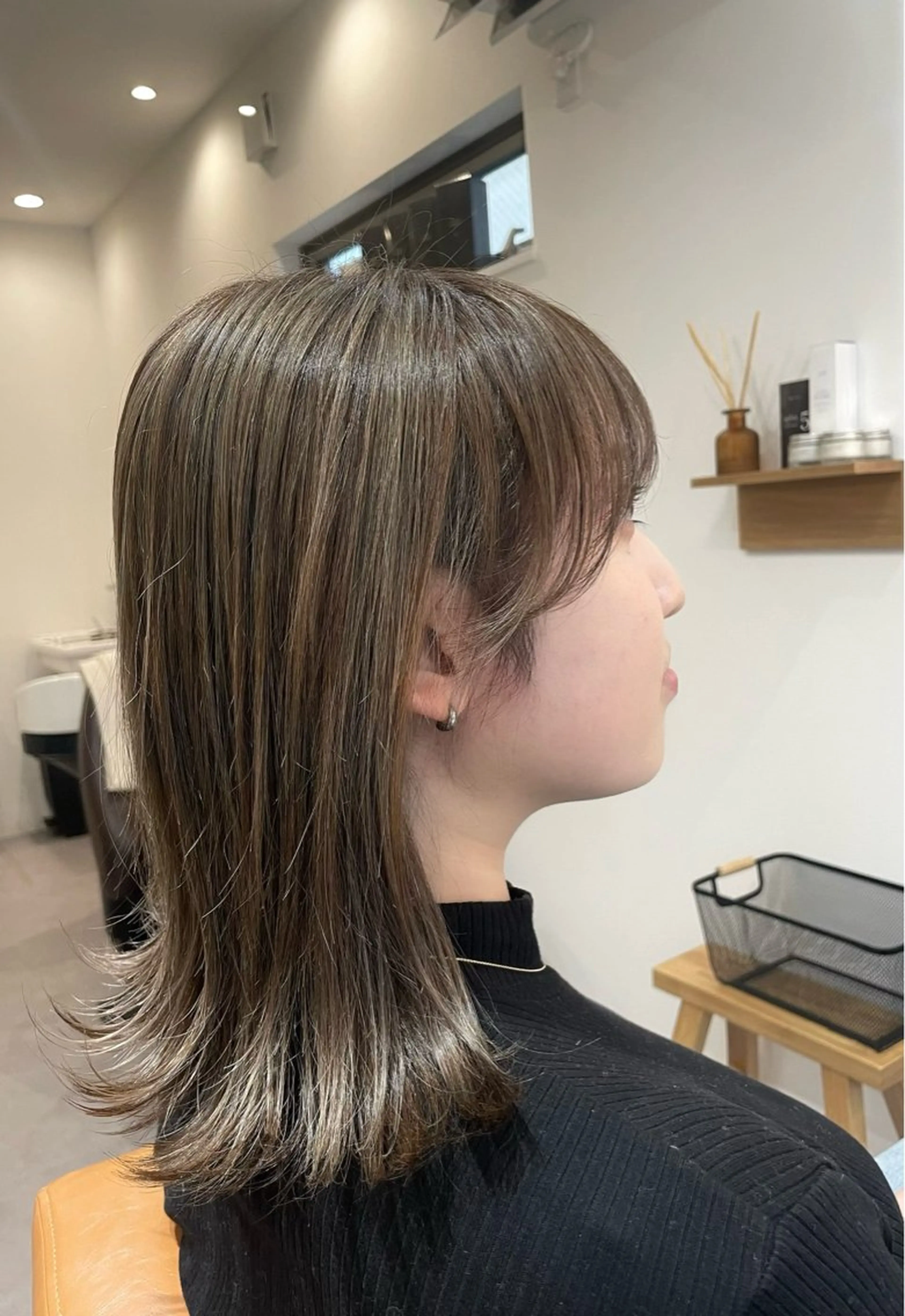 セミロング ハイライト 野間 ふみよのマツエク・マツパデザイン