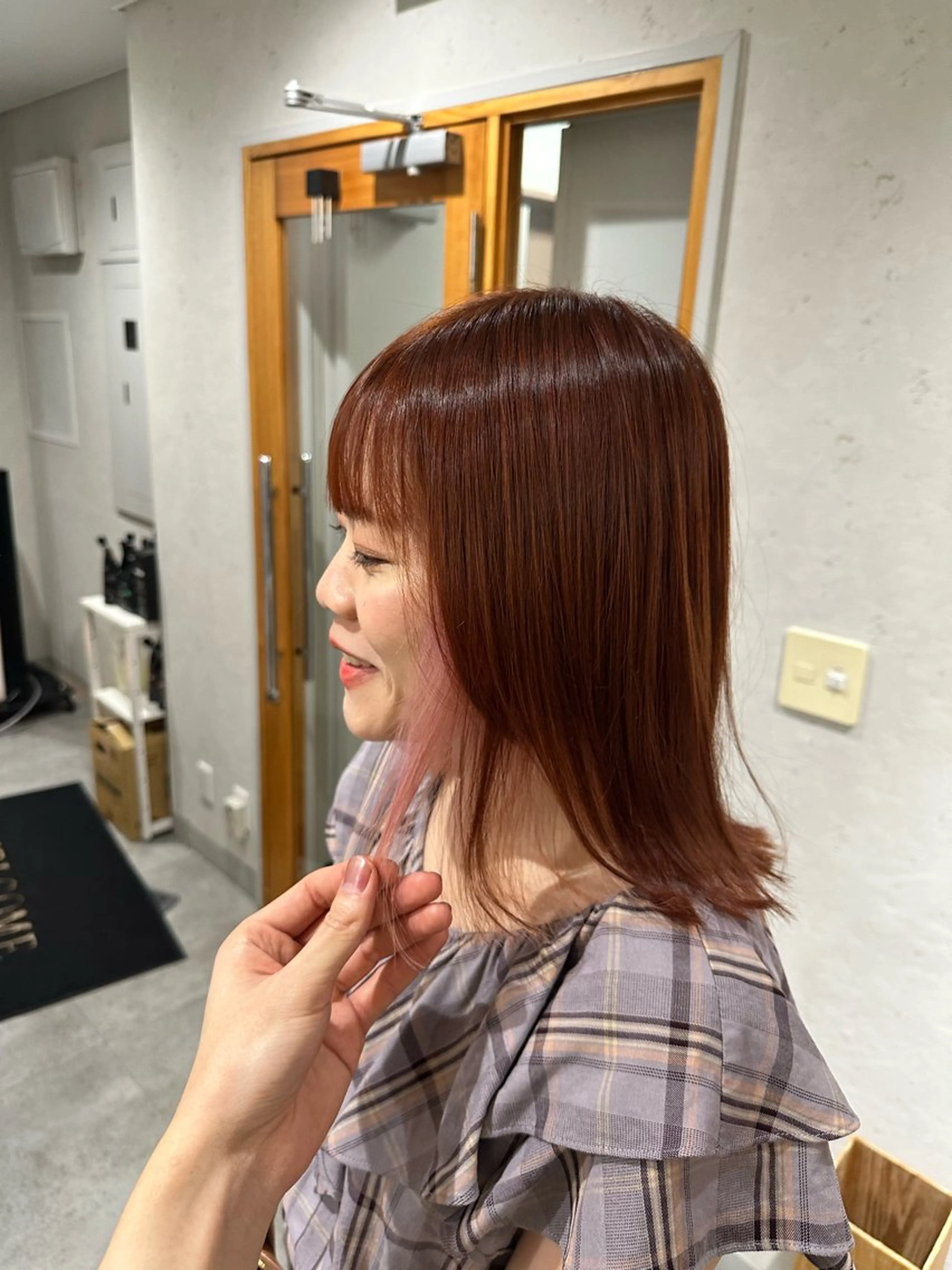 セミロング カラー カット ヘアカラー 上野/エフェクトブリ ーチ✂︎touiのヘアスタイル