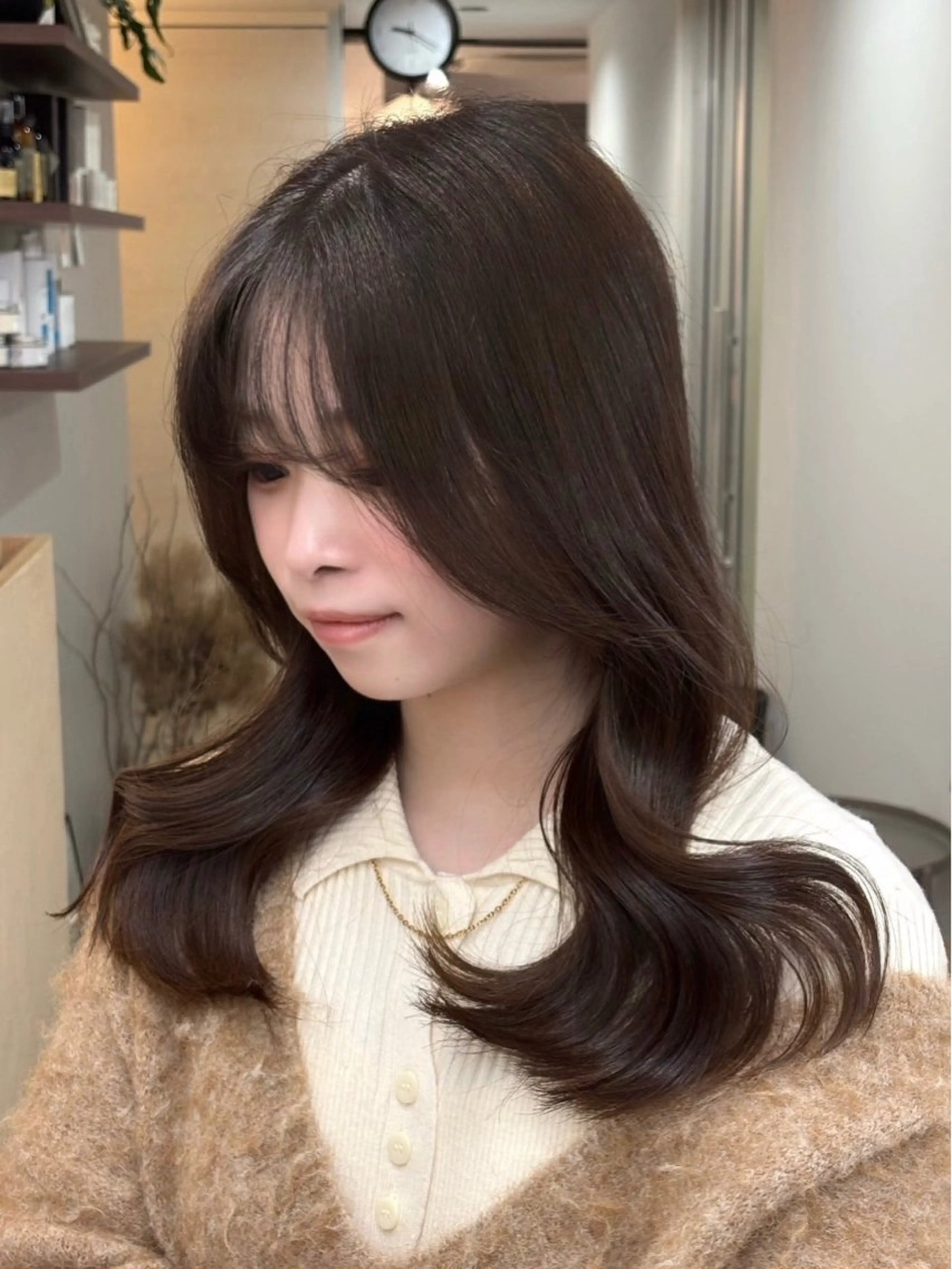 セミロング カラー ブラウンカラー ヘアカラー 權軒 真尋 /モデル様募集中のヘアスタイル