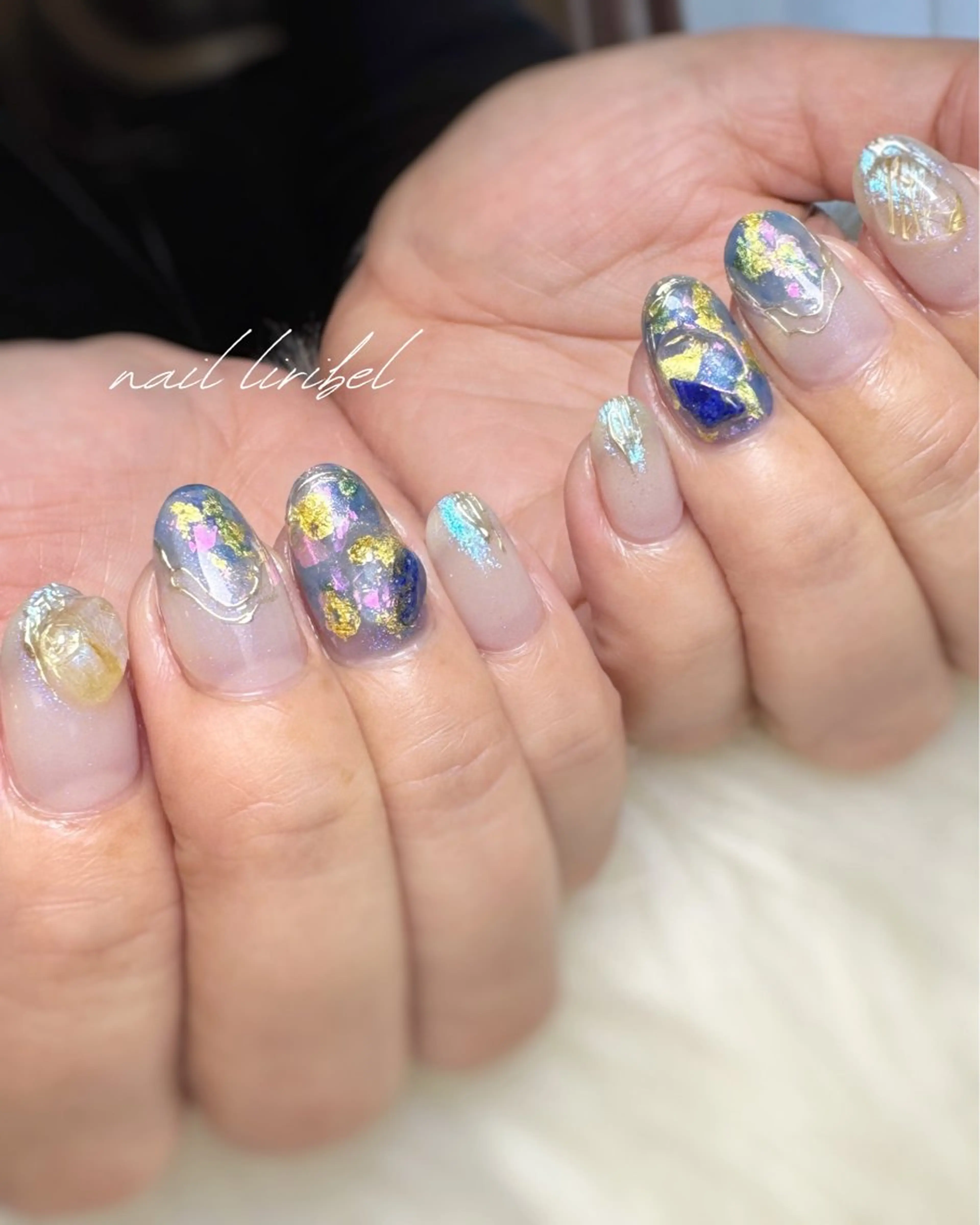 ネイル ジェルネイル ストーンネイル Nail Liribelのネイルデザイン