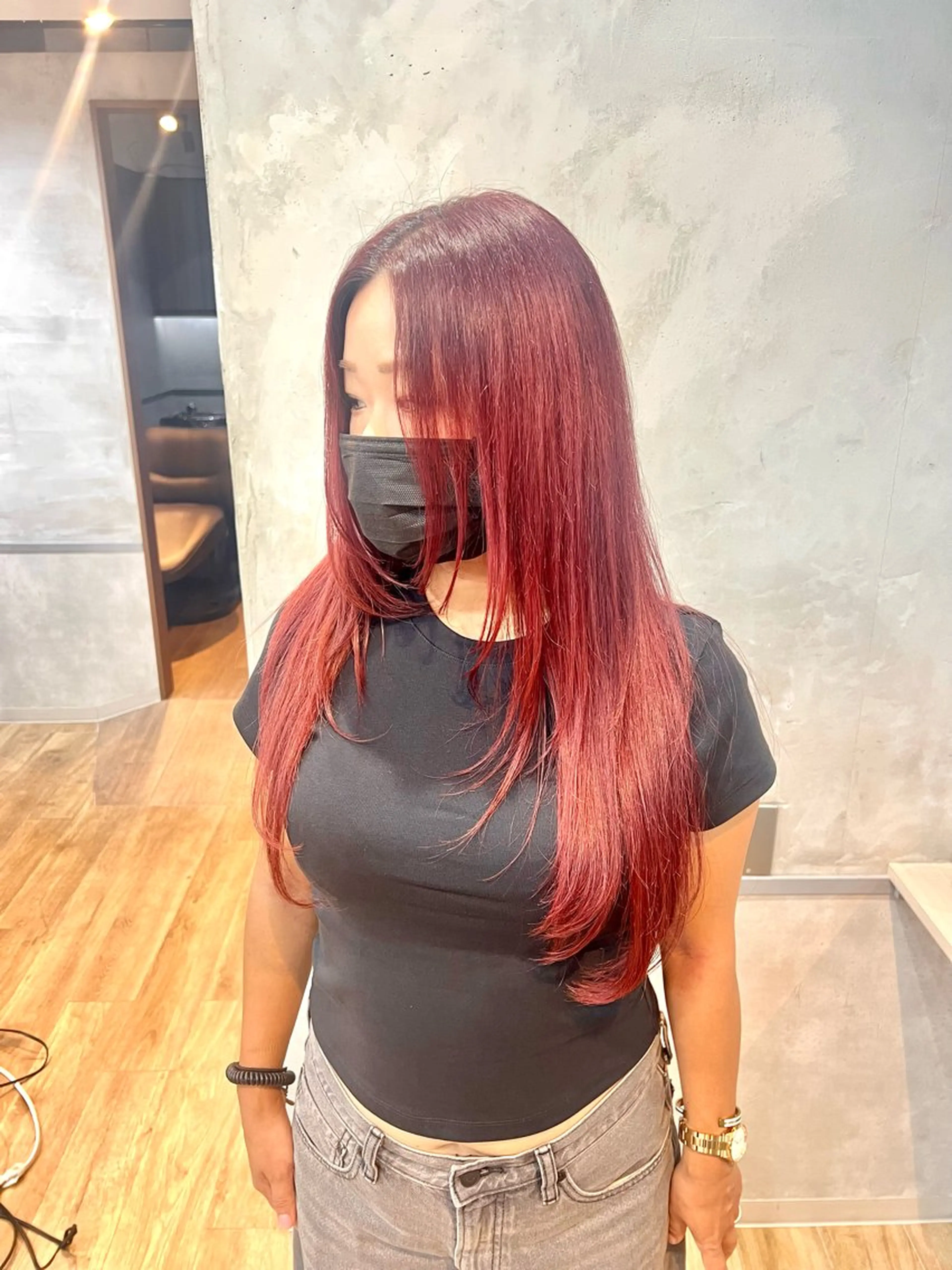 セミロング カラー ヘアカラー トリートメント AIRI/難波/ ハイトーン/髪質改善のヘアスタイル