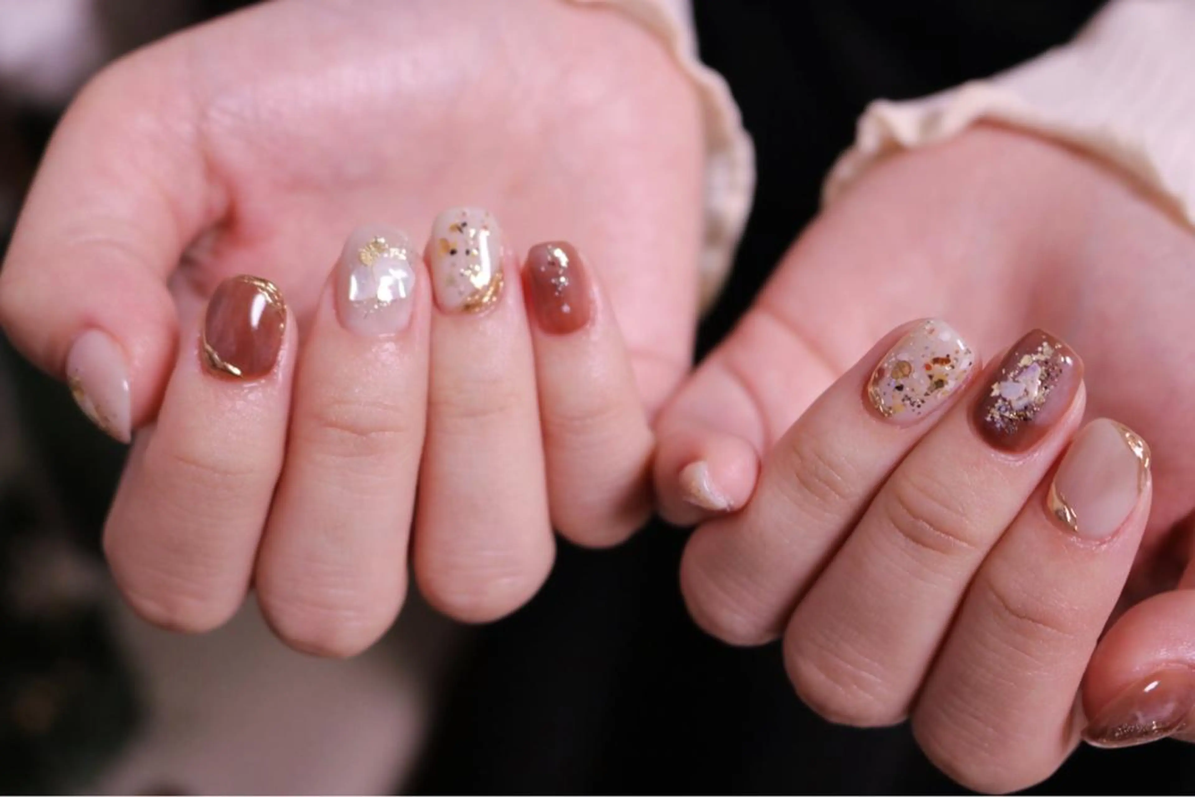 ネイル オーロラネイル 長さ出し ジェルネイル 韓国ネイル 持ち込み ハンドネイル MH Nailのネイルデザイン