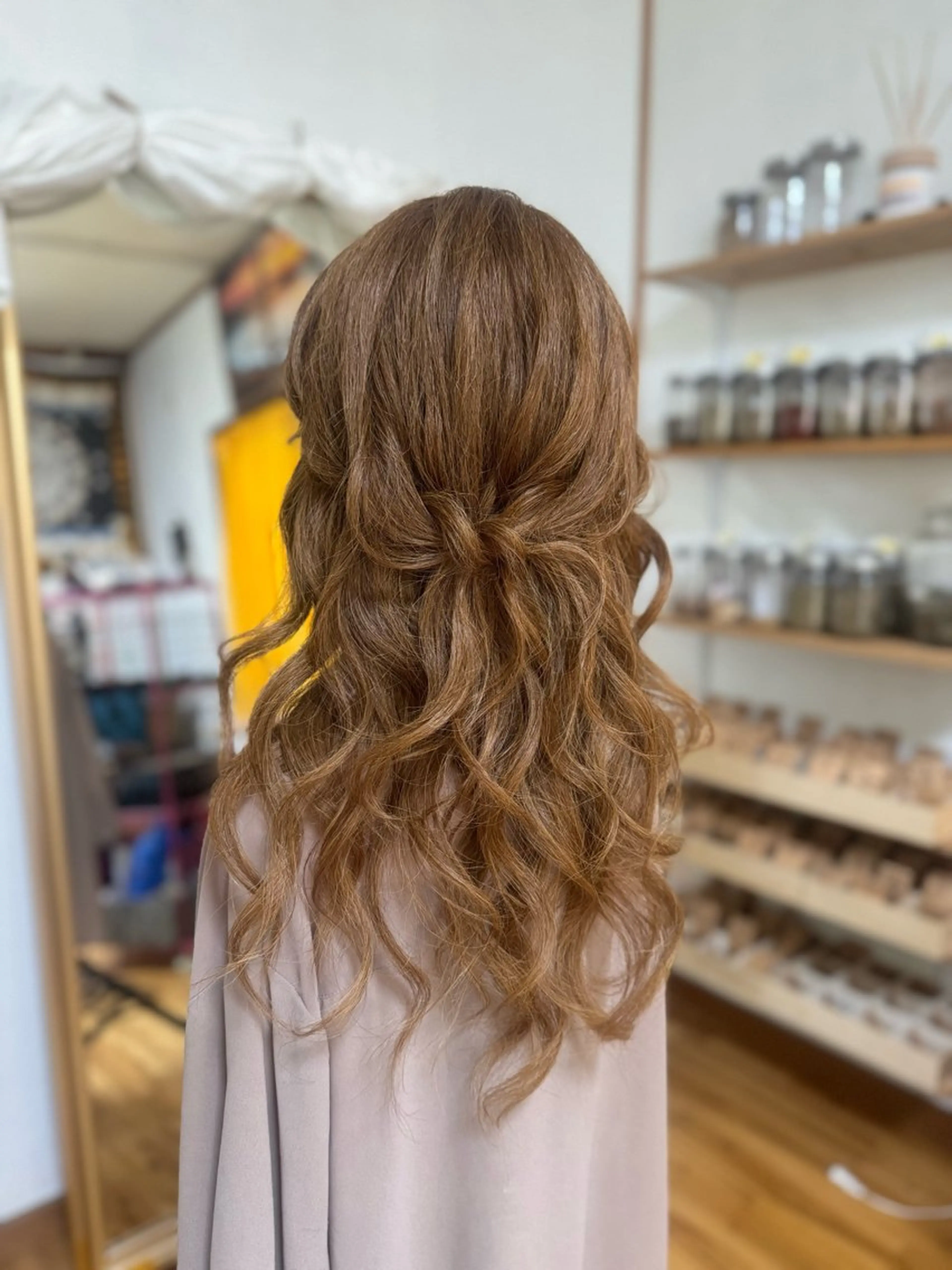 ロング ヘアアレンジ ハーフアップ ヘアセット Yamauchi natsumiのヘアスタイル