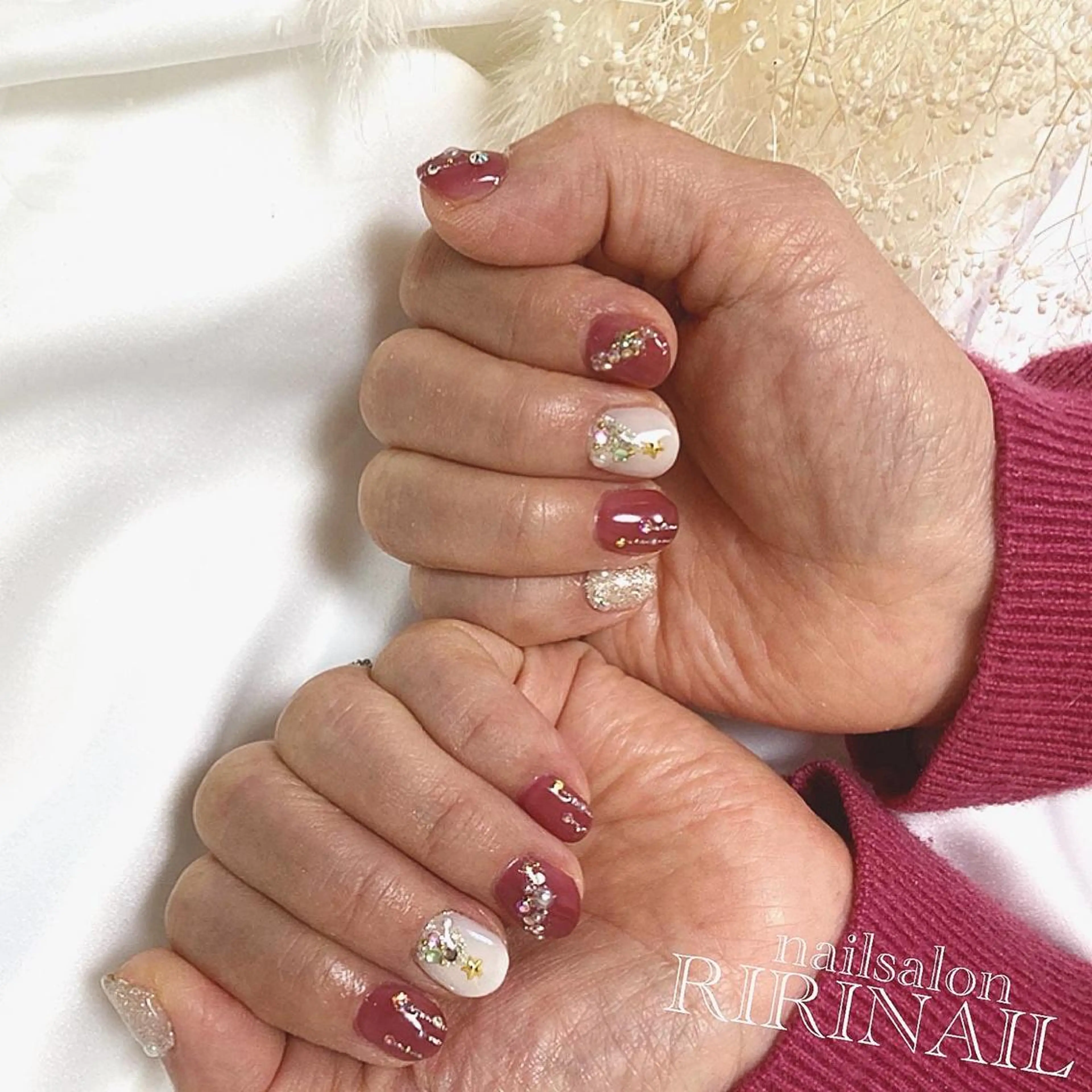 ネイル キラキラネイル 持ち込み 冬ネイル クリスマス RIRI NAIL♡のネイルデザイン