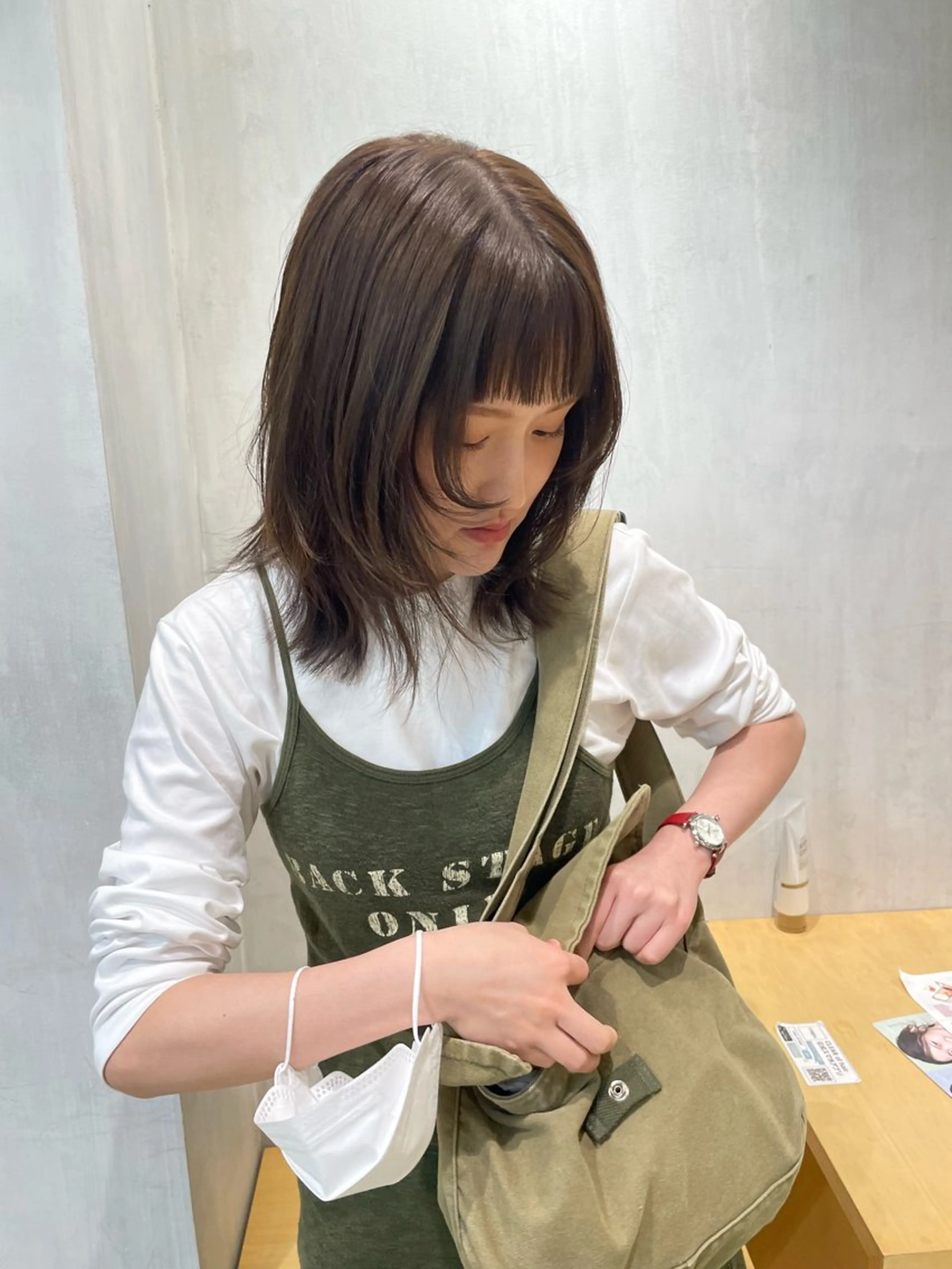 ミディアム レイヤーカット ウルフカット レイヤーカット/ツヤ 縮毛矯正/アチワのヘアスタイル