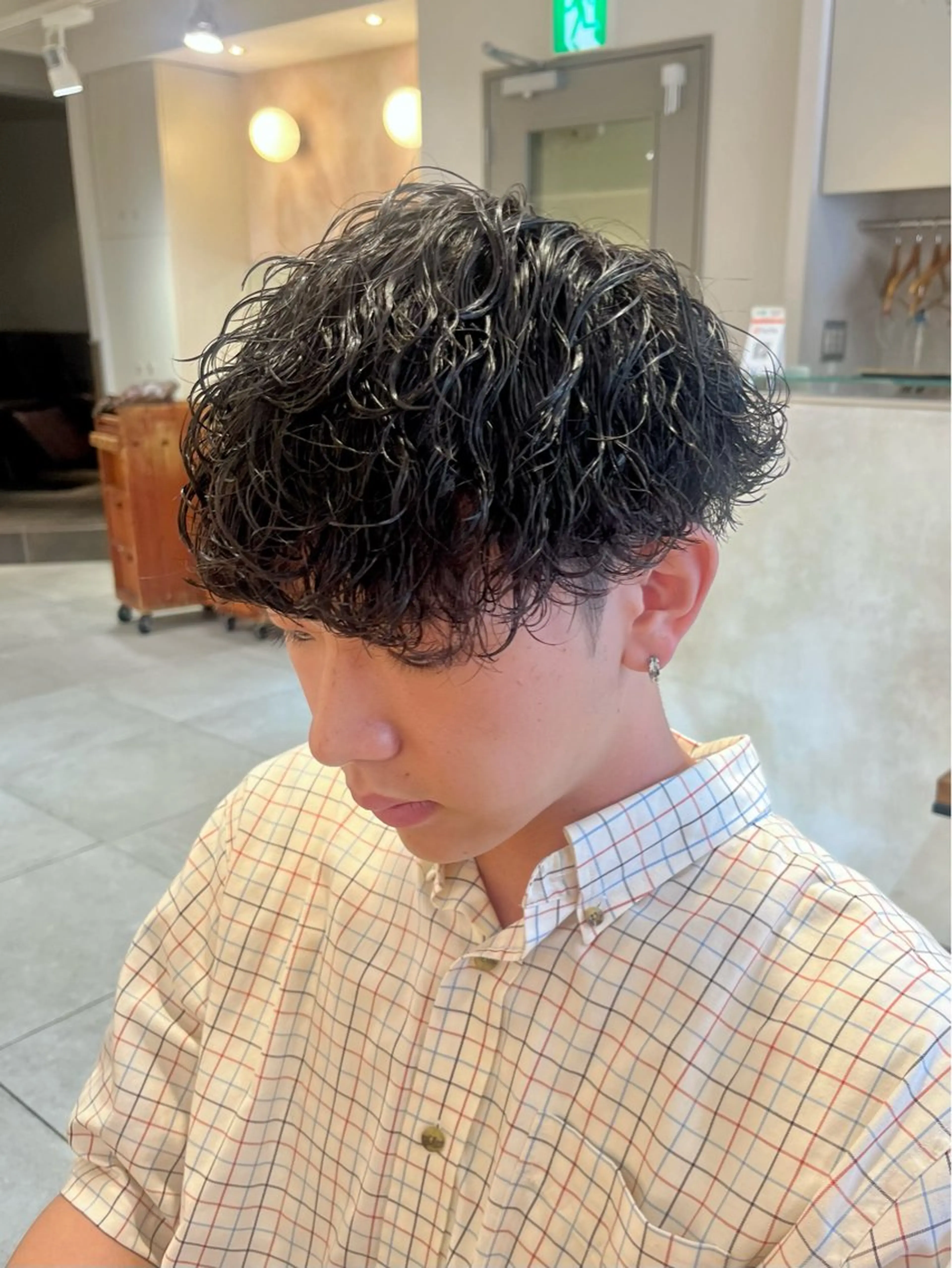 ショート パーマ メンズ メンズパーマ 波巻きパーマ カット パーマ 田中 旭 横浜メンズ特化のヘアスタイル