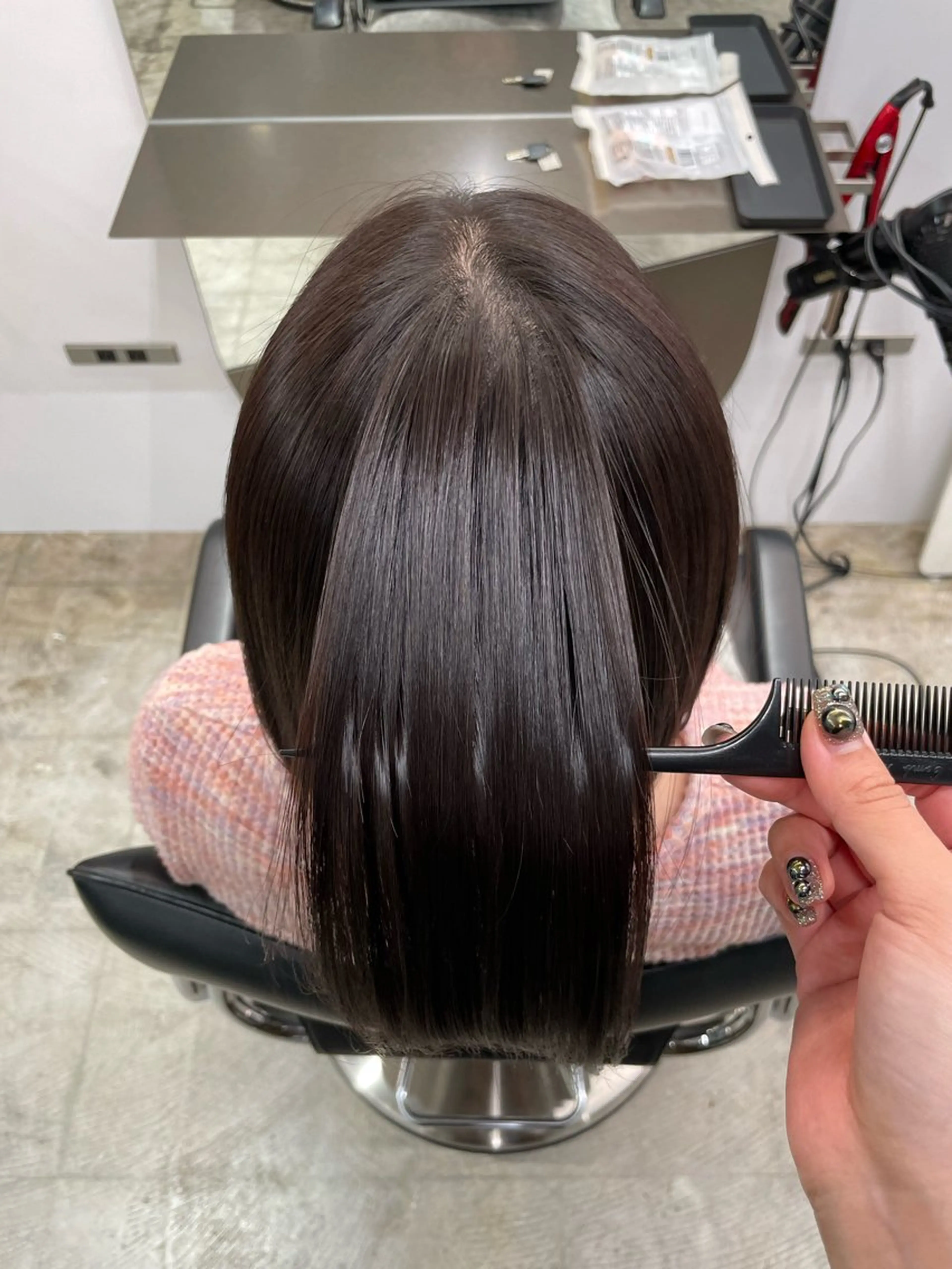 ミディアム 縮毛矯正 an🦋ショート/シ ョートボブ【蔵前】のヘアスタイル