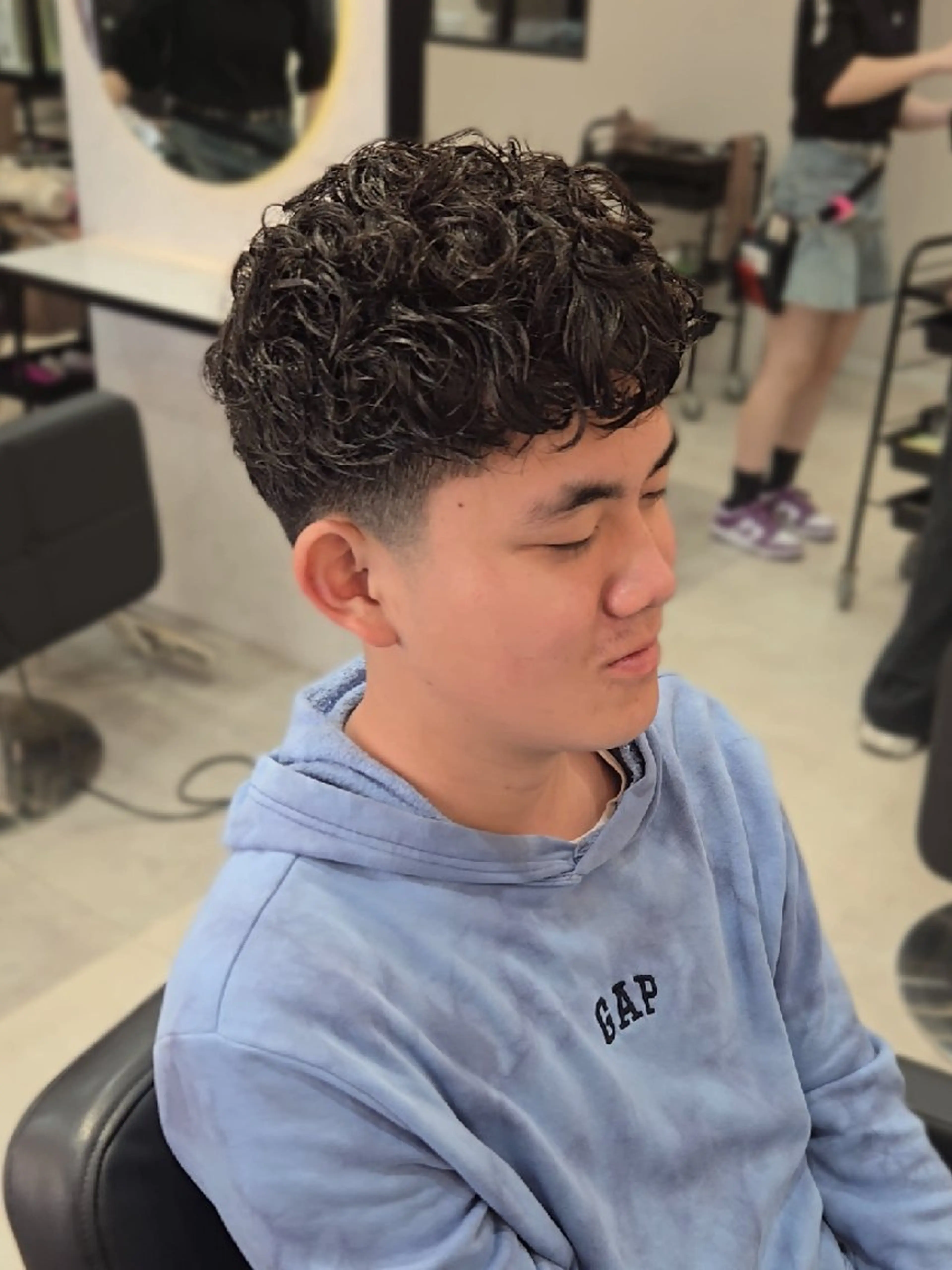 メンズ パーマ ショート スペインカール ショートヘア カット パーマ ヘアセット LEN名古屋/パーマ 海外ヘア/メンズ特化のヘアスタイル