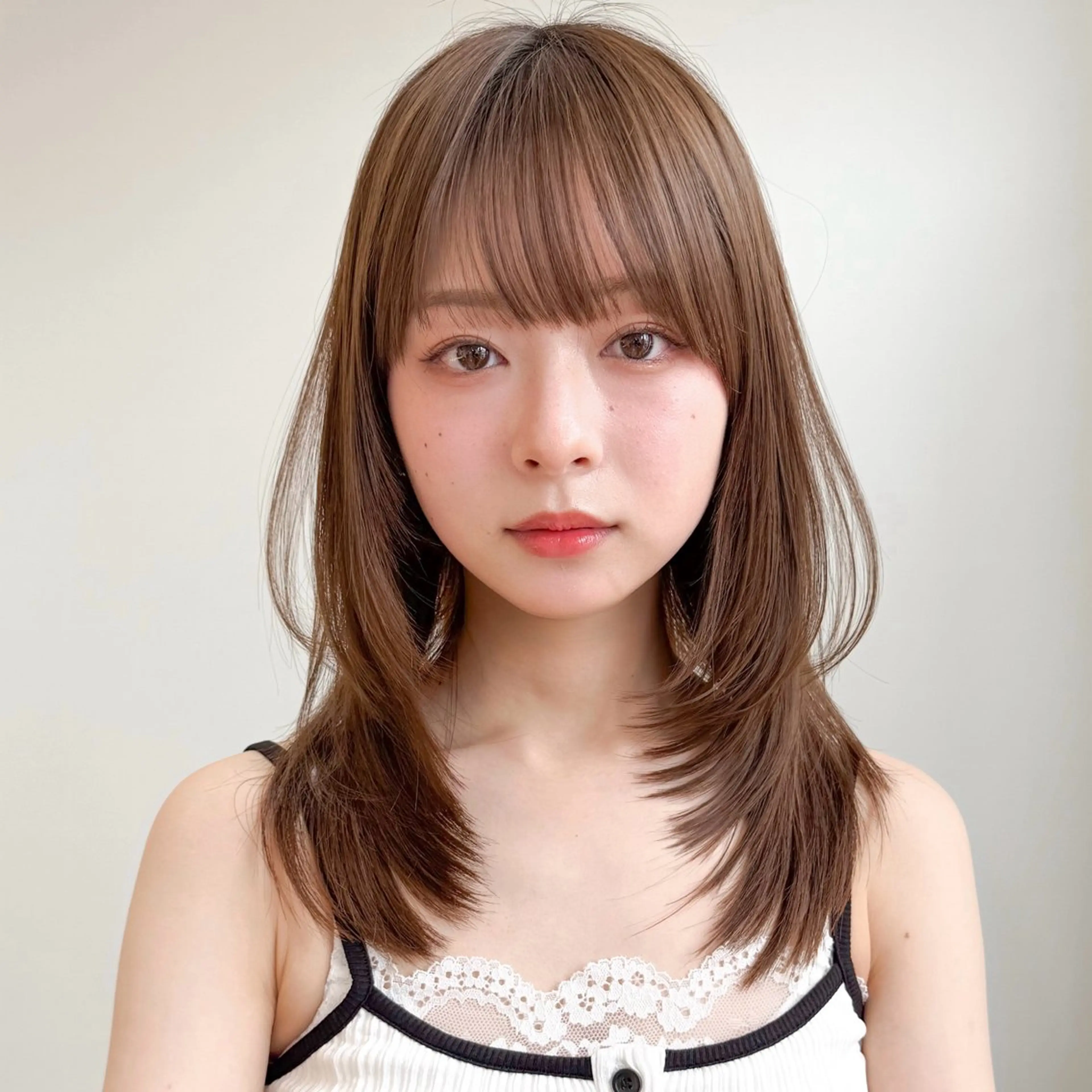 セミロング 原宿/韓国レイヤー ボブ/顔周りYasuのヘアスタイル