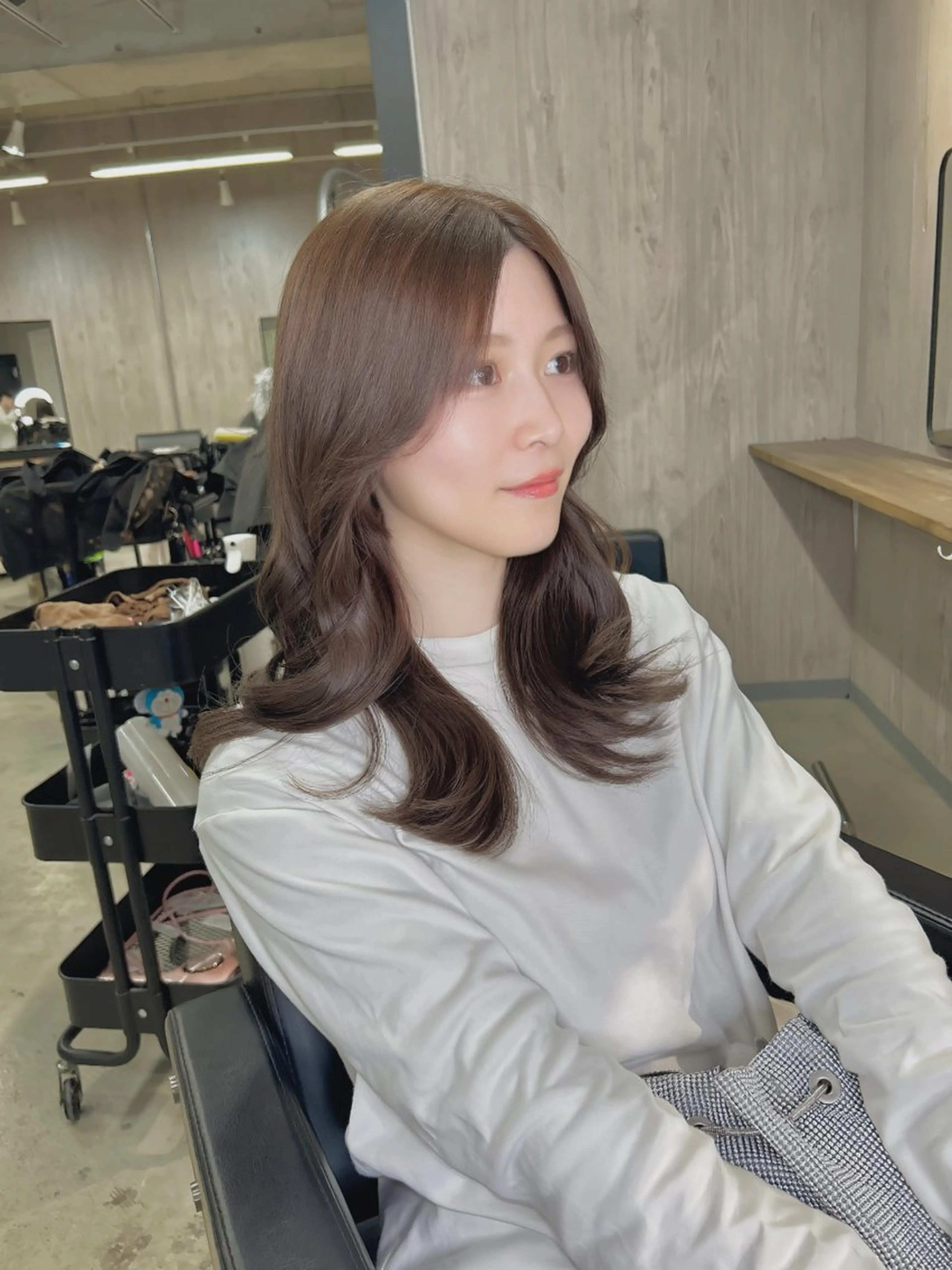 セミロング カラー 透明感カラー 韓国風ヘア ヘアカラー トリートメント 福岡美容師 SOUTAのヘアスタイル